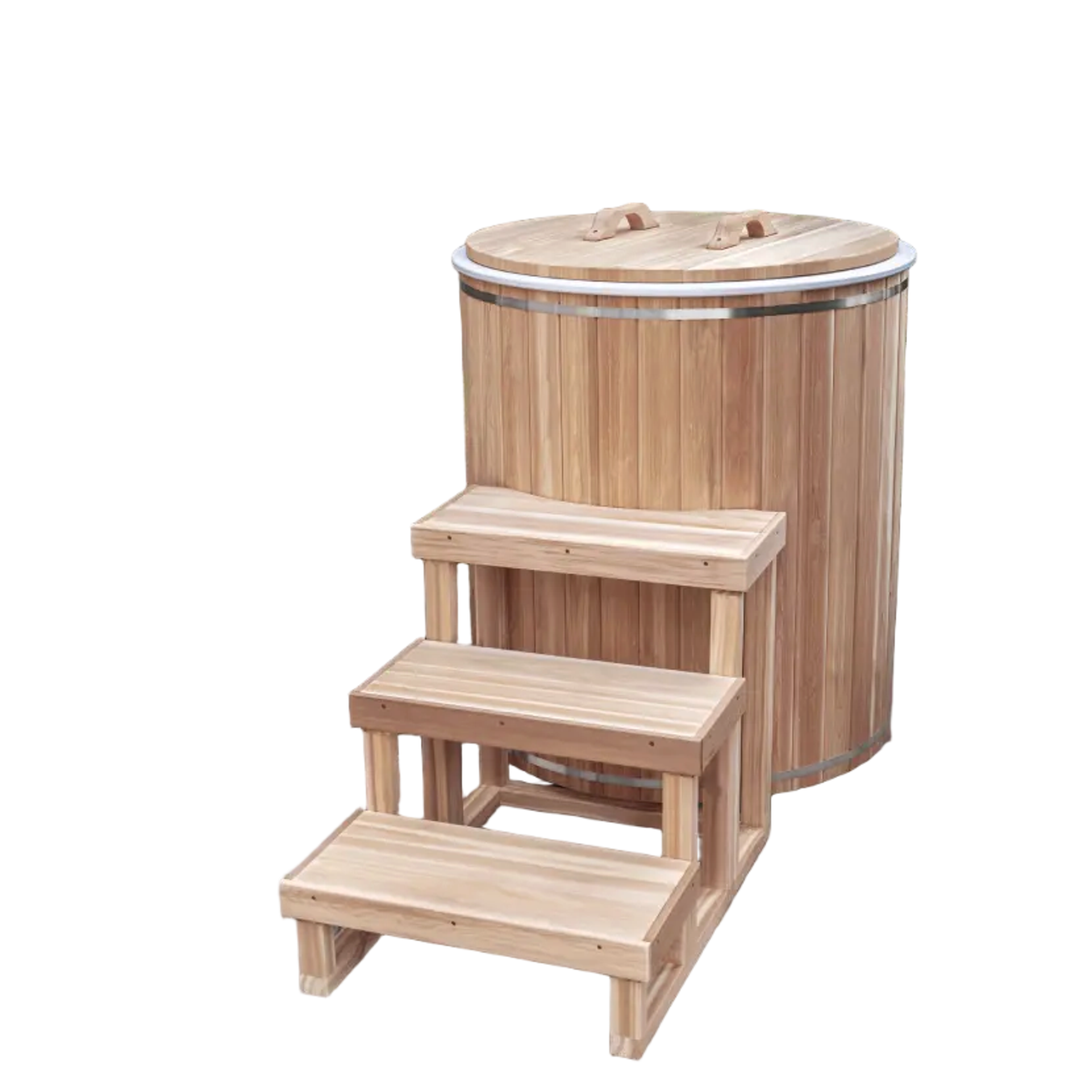Interior view of white HDPE cold plunge tub