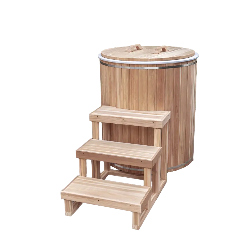 Interior view of white HDPE cold plunge tub