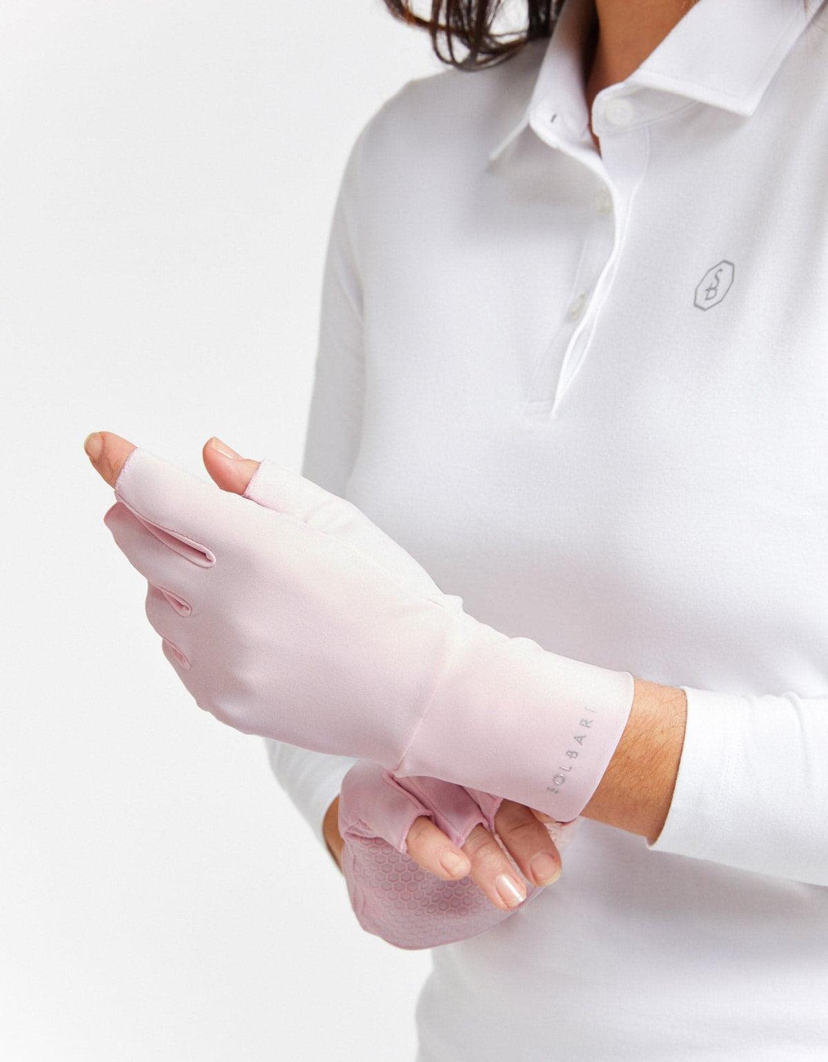 Fingerless Driving Gloves UPF 50+ Sun Protection in Light Pink