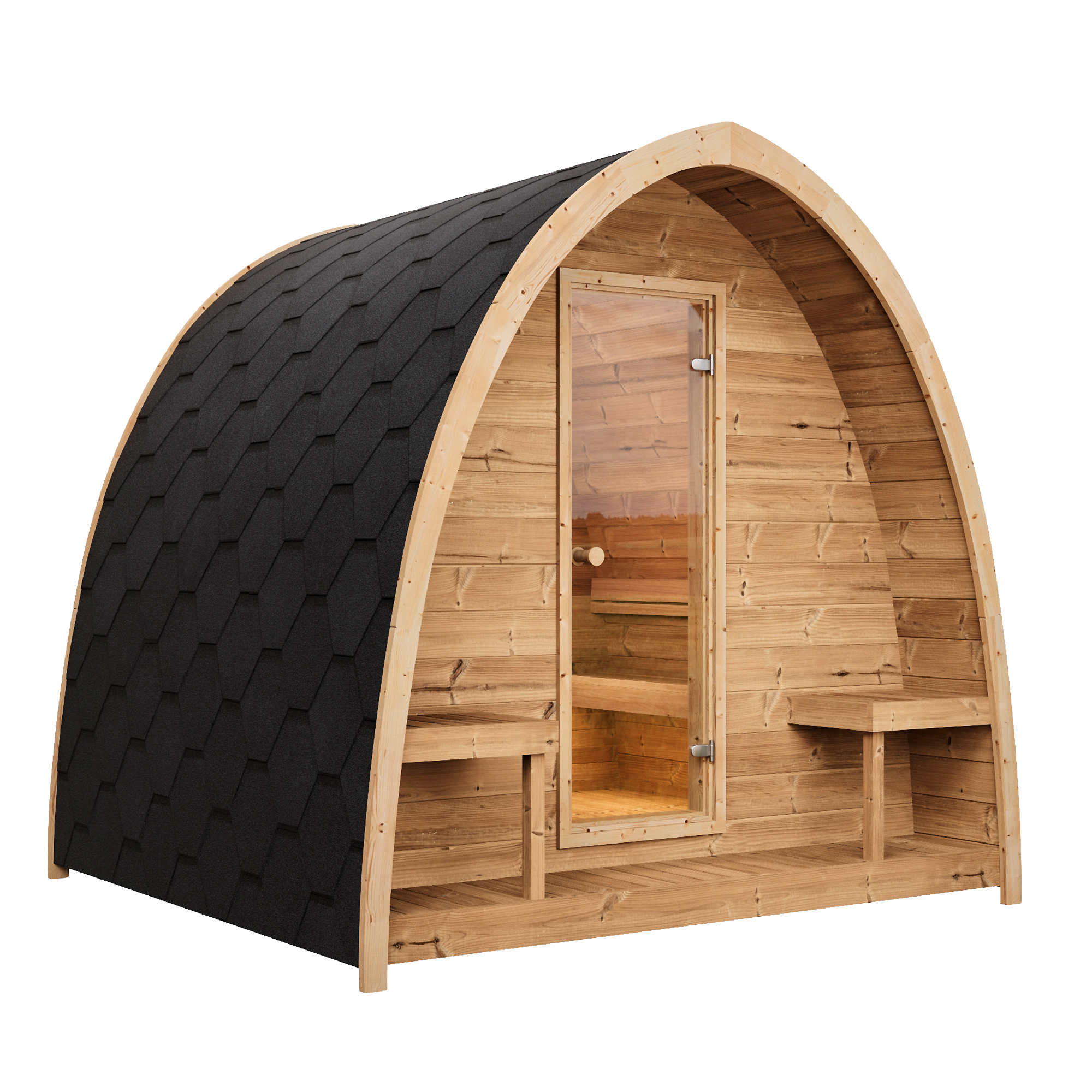 SaunaLife G3 outdoor sauna cabin exterior view