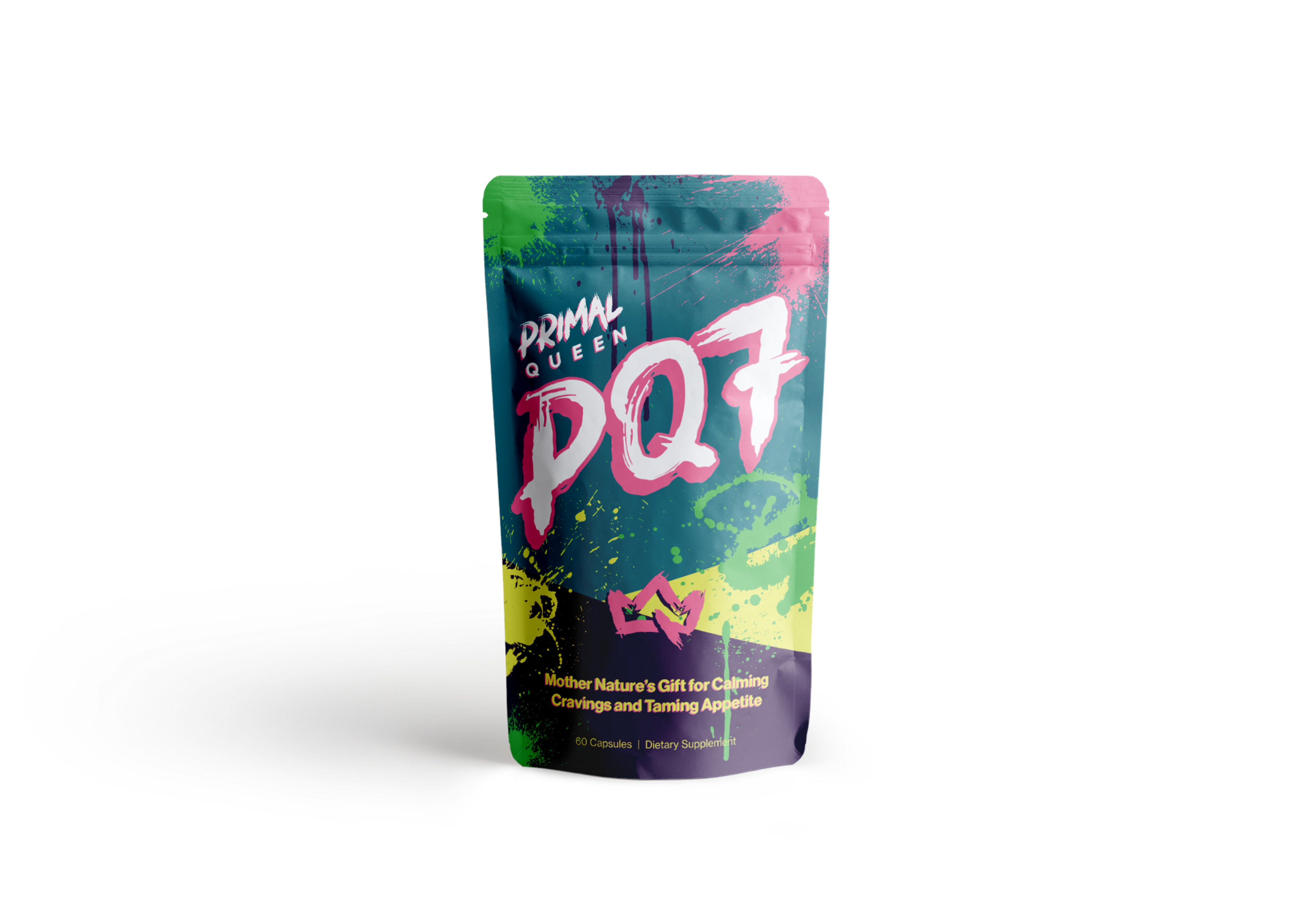Colorful Primal Queen PQ7 dietary supplement pouch.