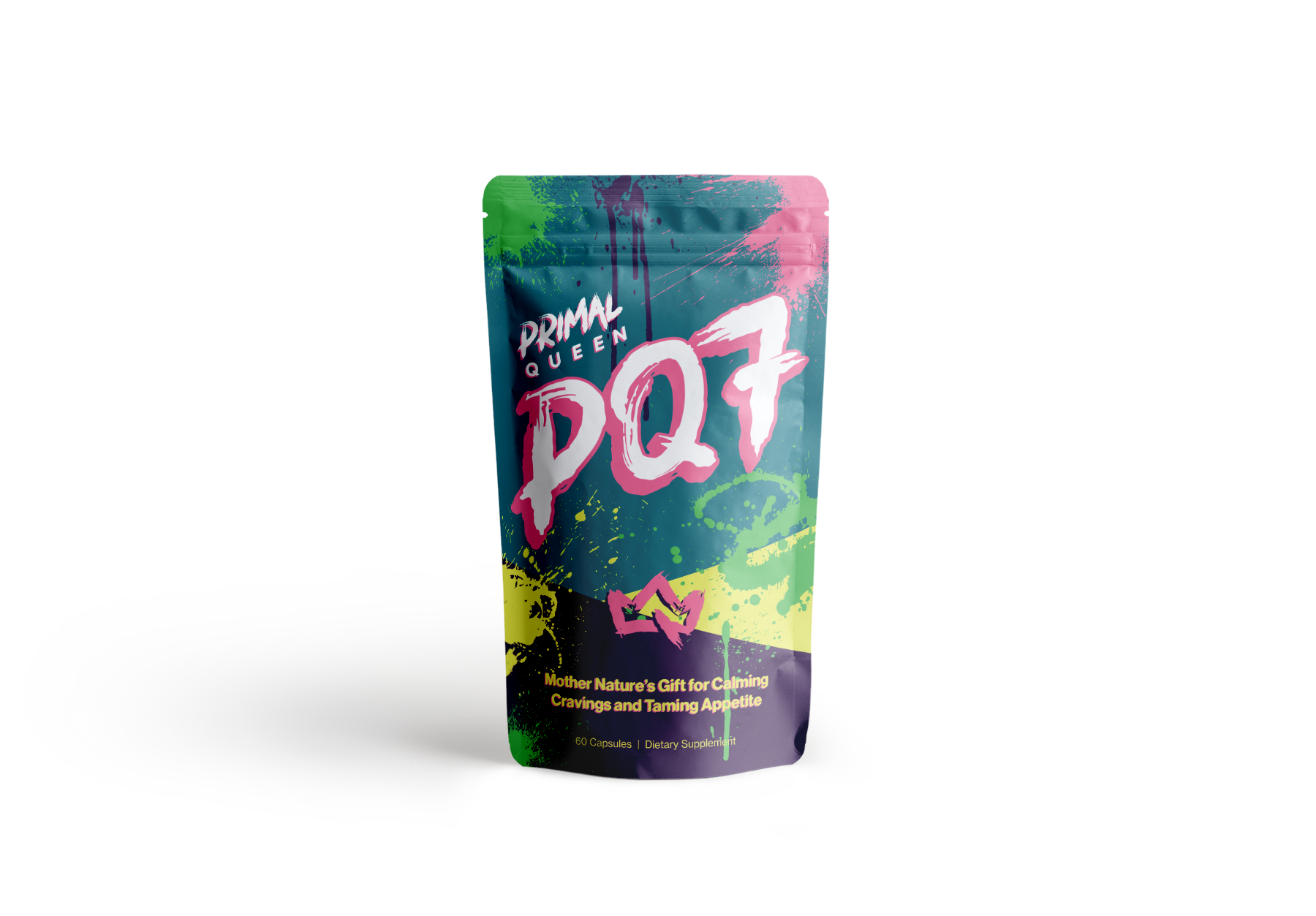 Colorful Primal Queen PQ7 dietary supplement pouch.