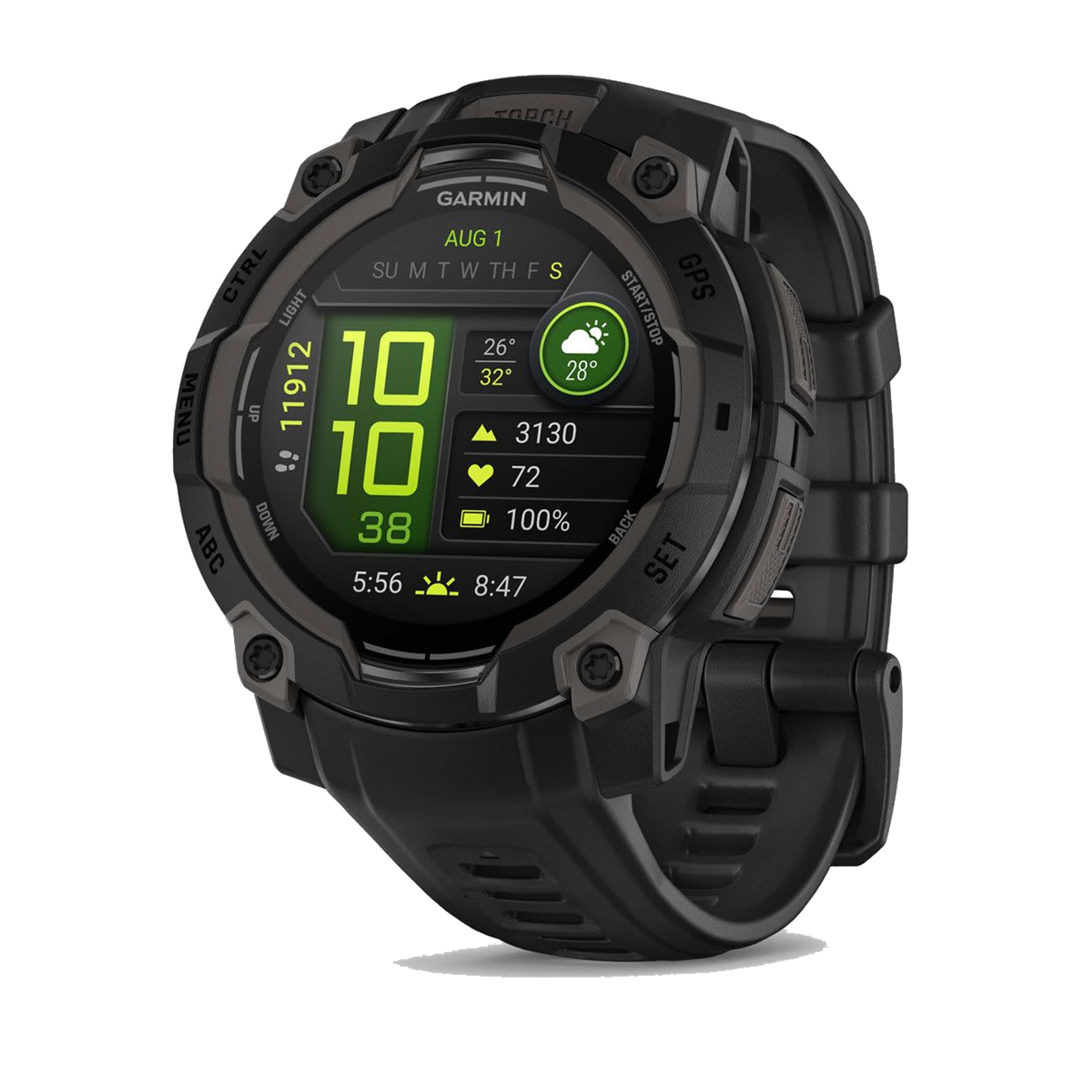 Garmin Instinct 3 - 45mm AMOLED Rugged GPS Smartwatch in Black with Black Band