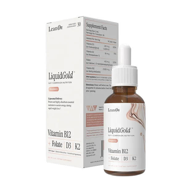 Product image for LiquidGold Ultra Strength Liposomal Vitamin B12 with Folate, D3, K2