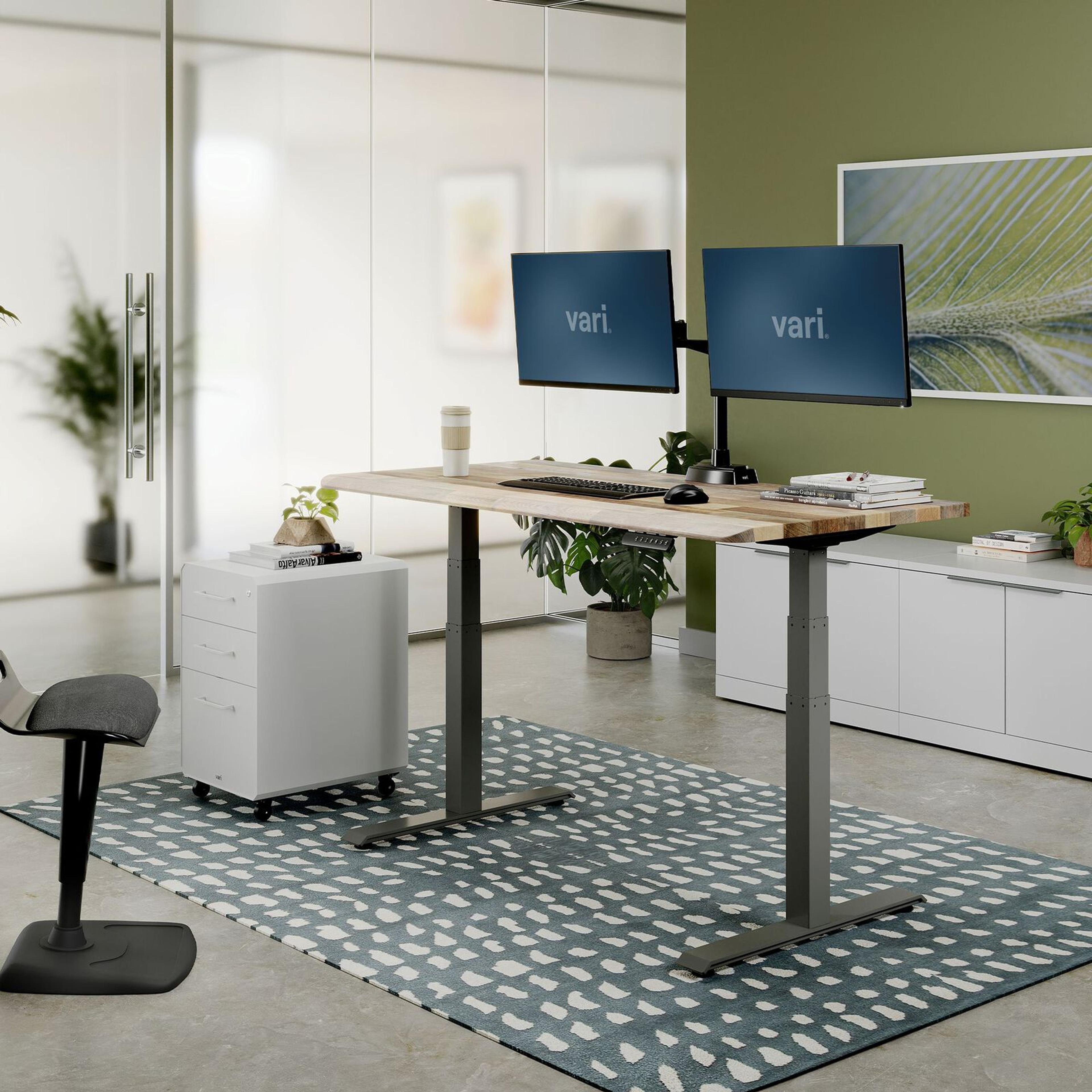 Electric Standing Desk with ComfortEdge™ 60x30 in Reclaimed Wood/Slate