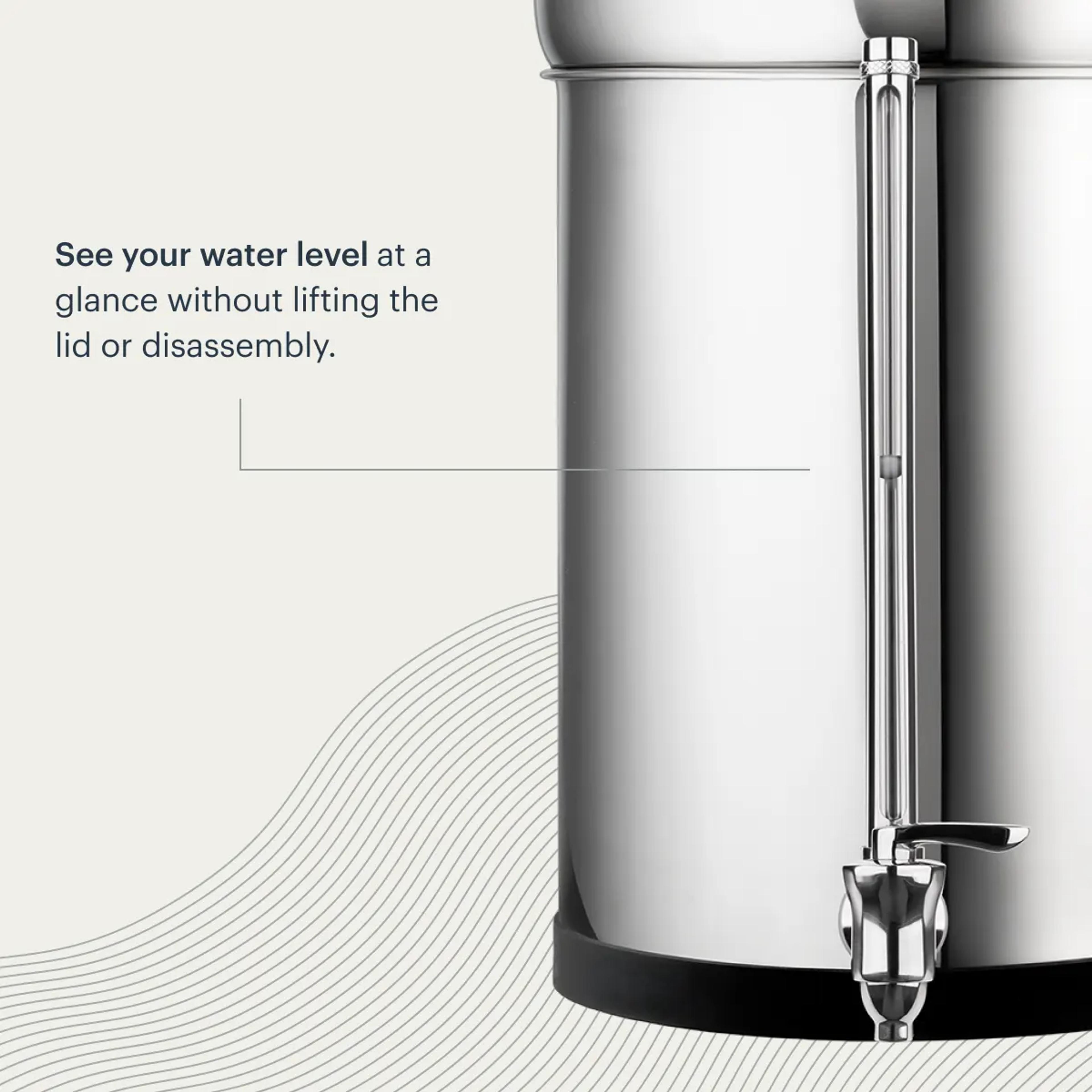 Water Level Spigot in Polished Stainless Steel