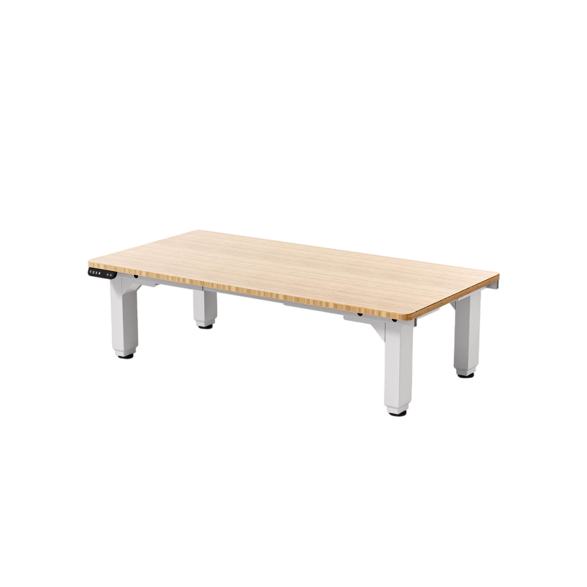 Lowdesk Open with white frame and bamboo tabletop
