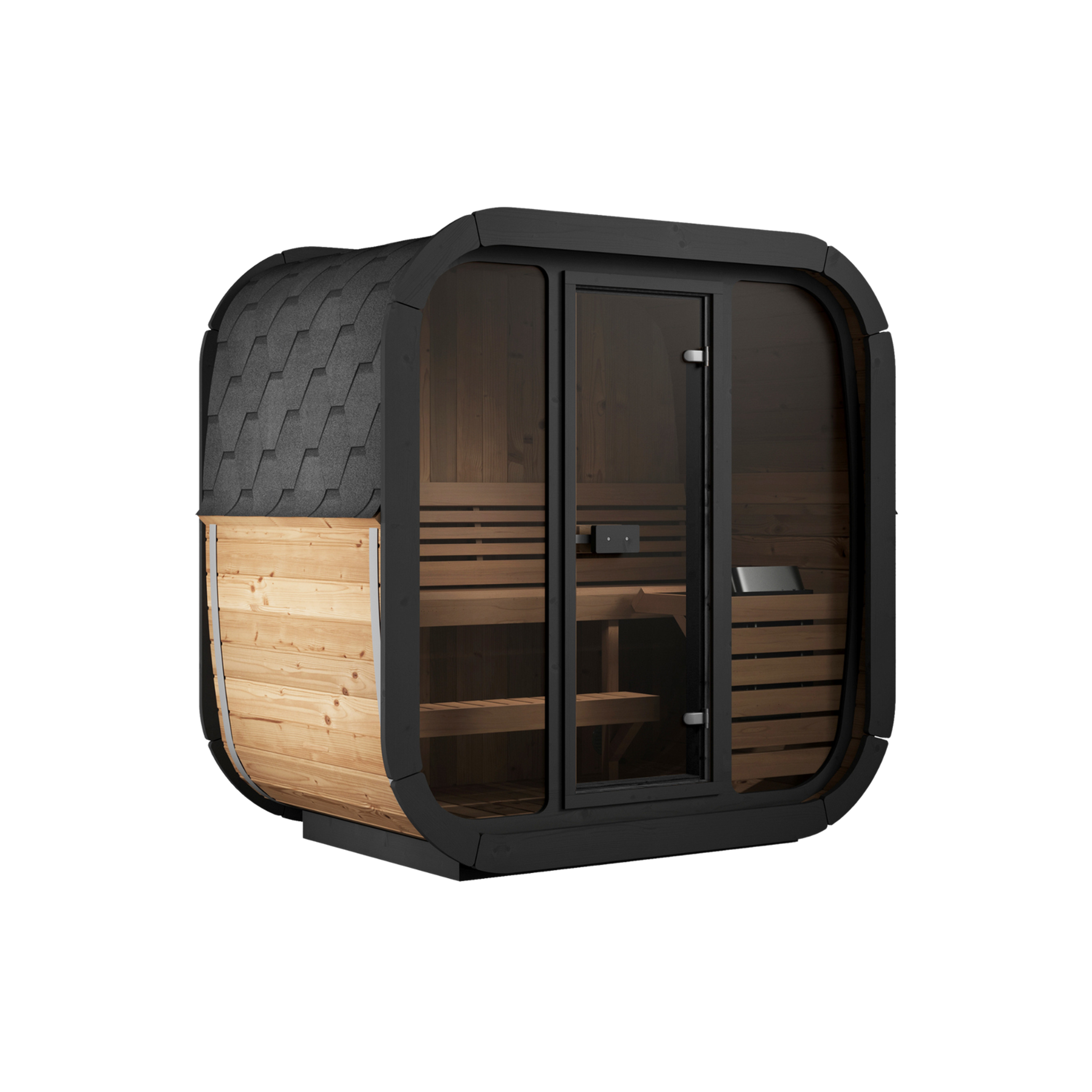 SaunaLife 3-Person Cube-Series Outdoor Home Sauna