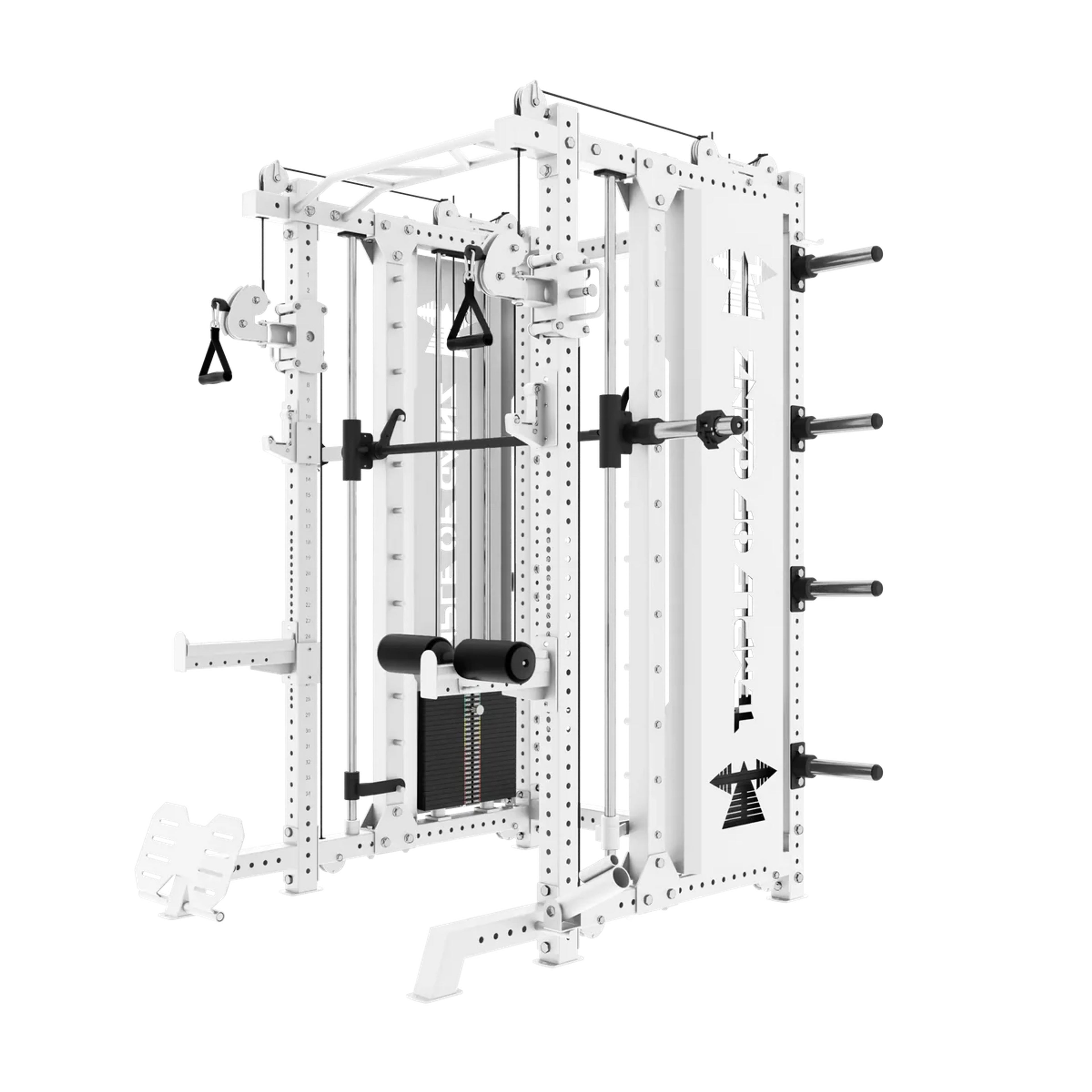 Product image for ALL-IN-ONE POWER RACK + FUNCTIONAL TRAINER + SMITH MACHINE VERSION 2 in White