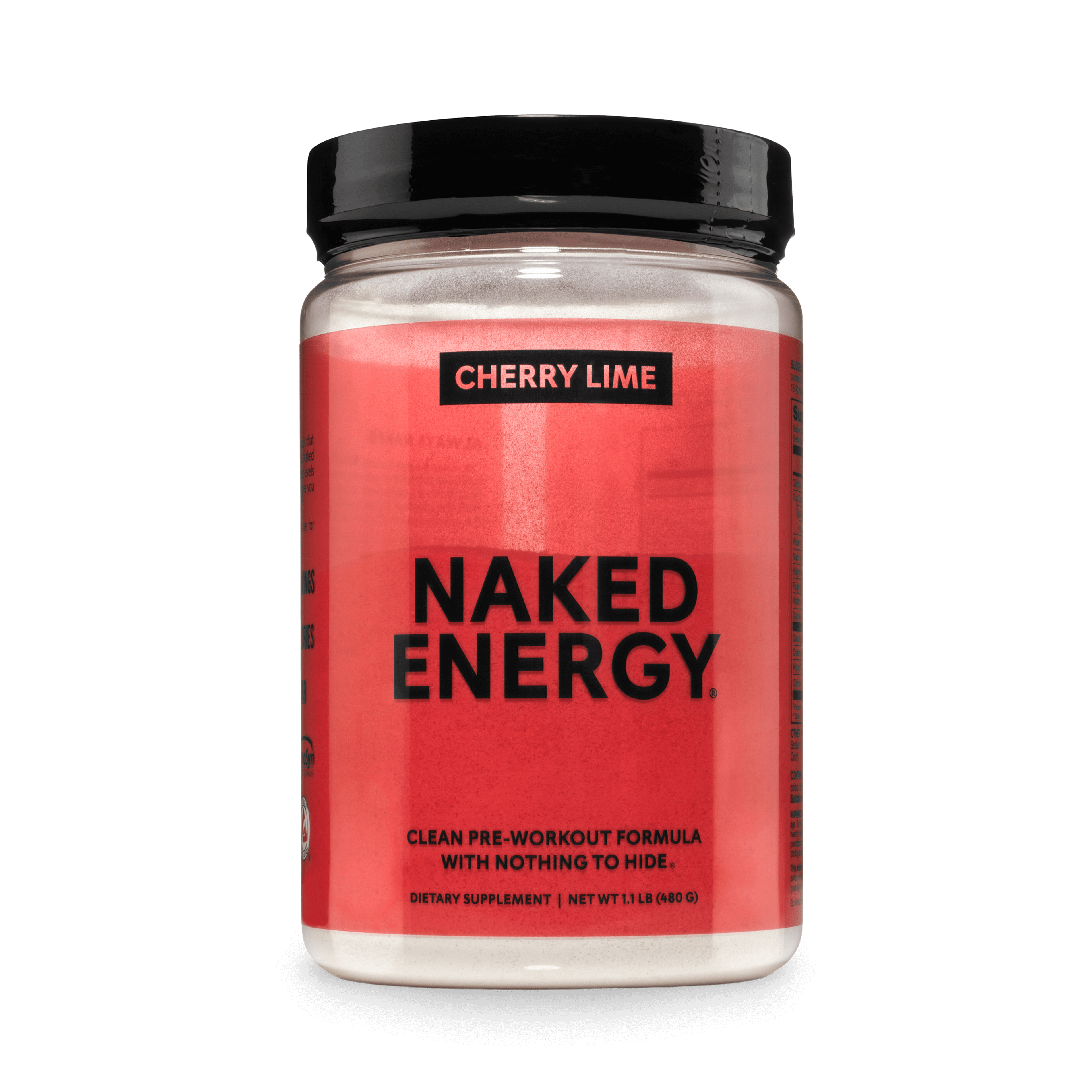 Cherry Lime Naked Energy pre-workout tub, 1.3 lb size