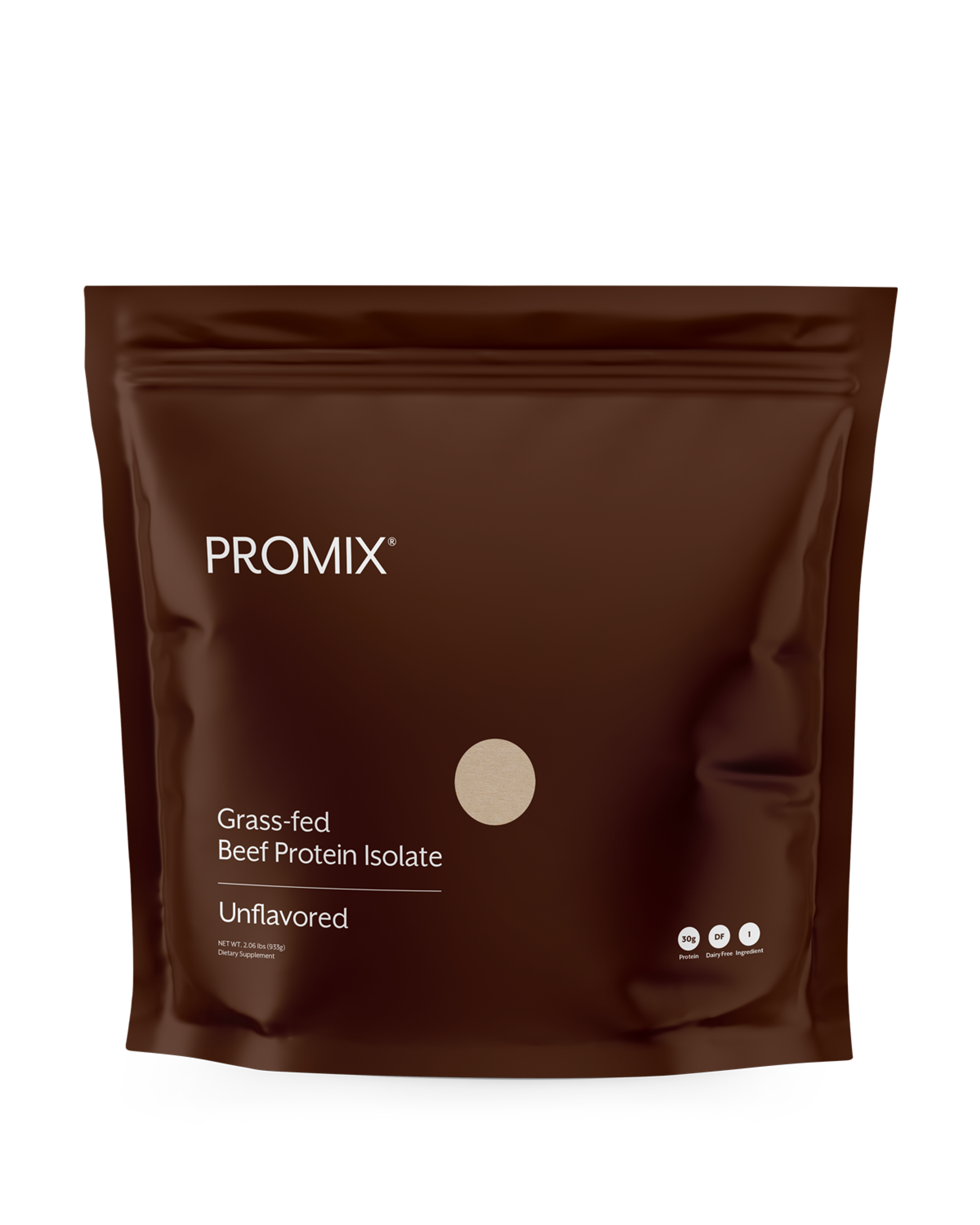 Bag of Promix beef protein isolate powder