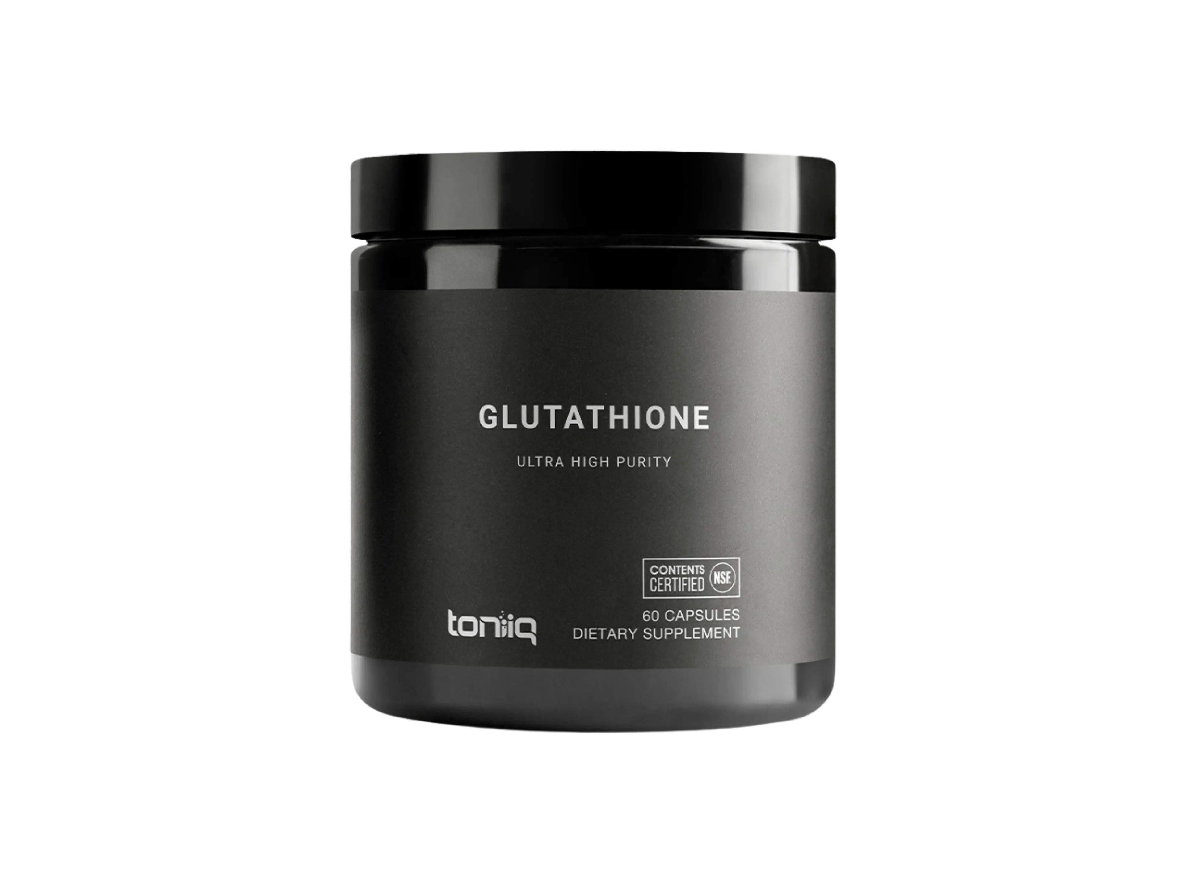 Bottle of Toniiq Glutathione 98% 120 capsules