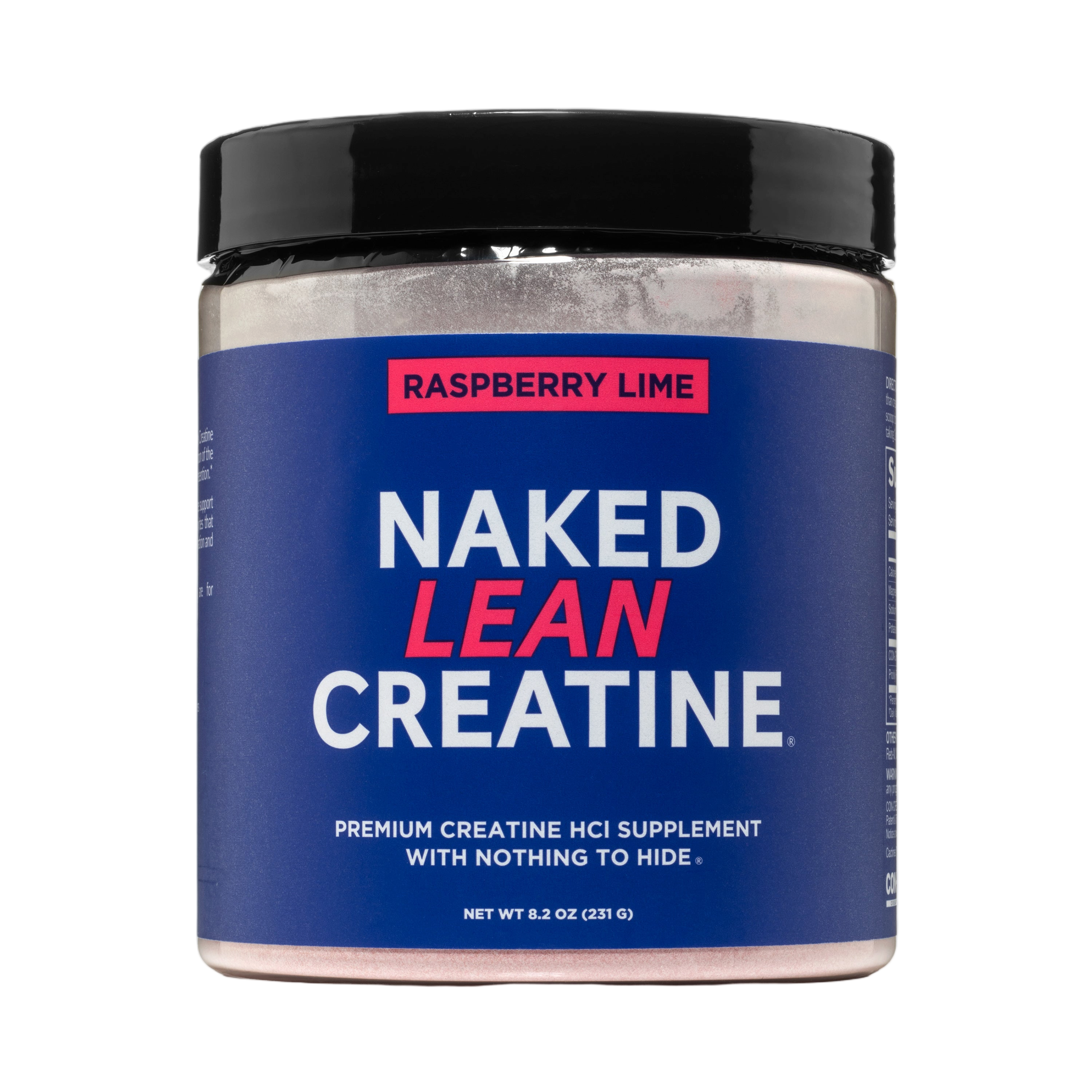 Raspberry lime creatine HCl powder tub, 20oz