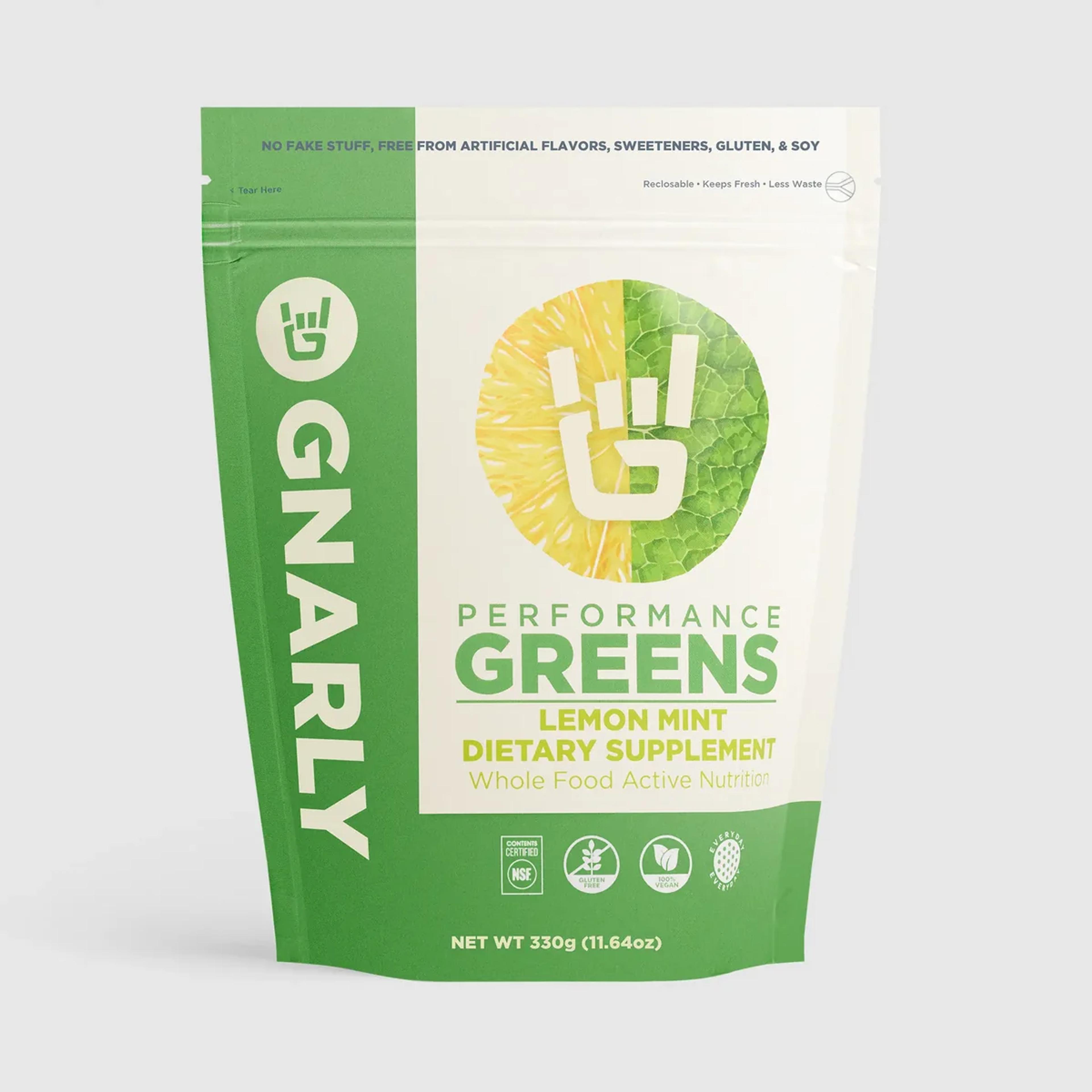 Product image for Gnarly Performance Greens - Blueberry Acai / Bag (30 Servings) in Lemon Mint
