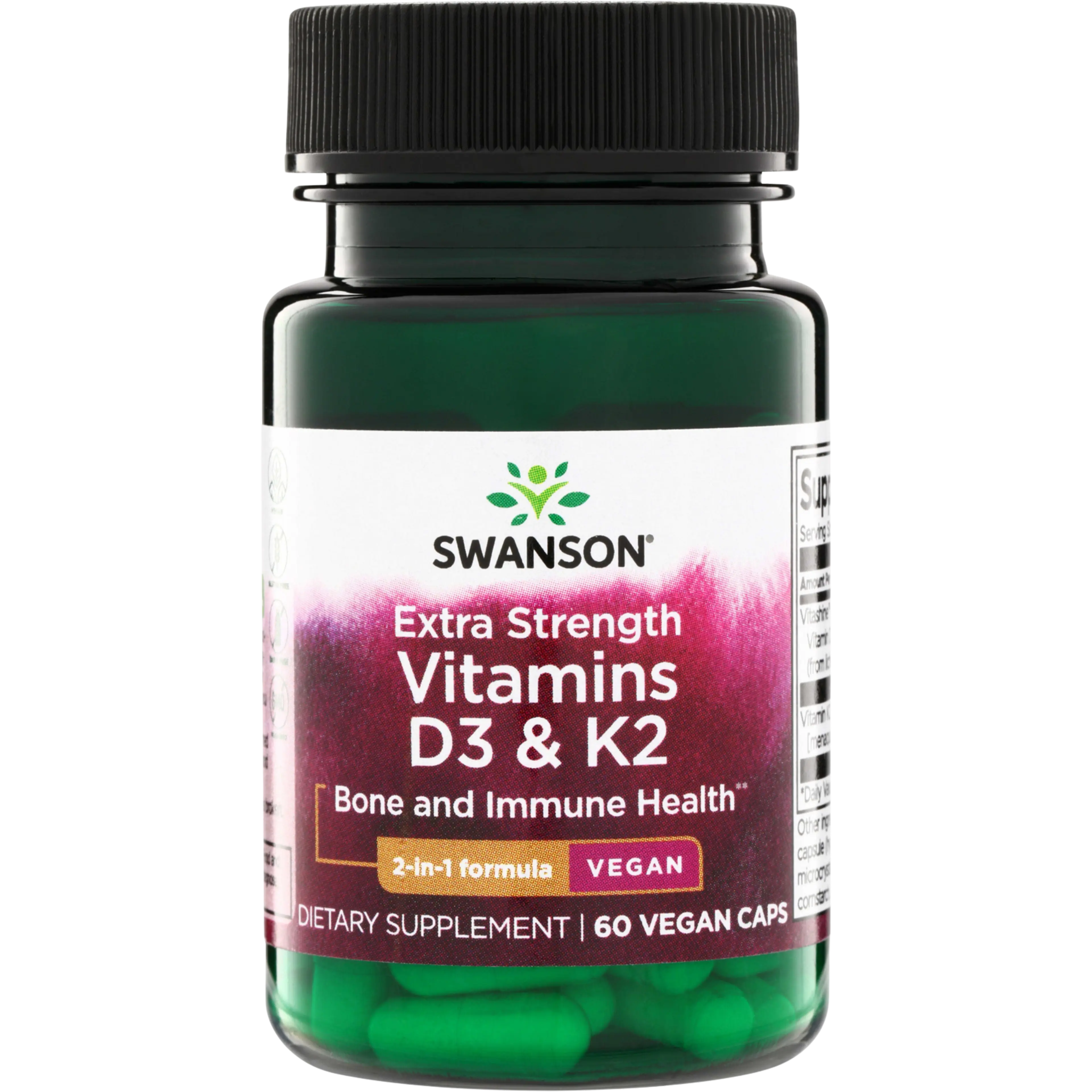 Extra Strength D3 & K2 - 5,000 IU & 100 mcg Vegan Caps
