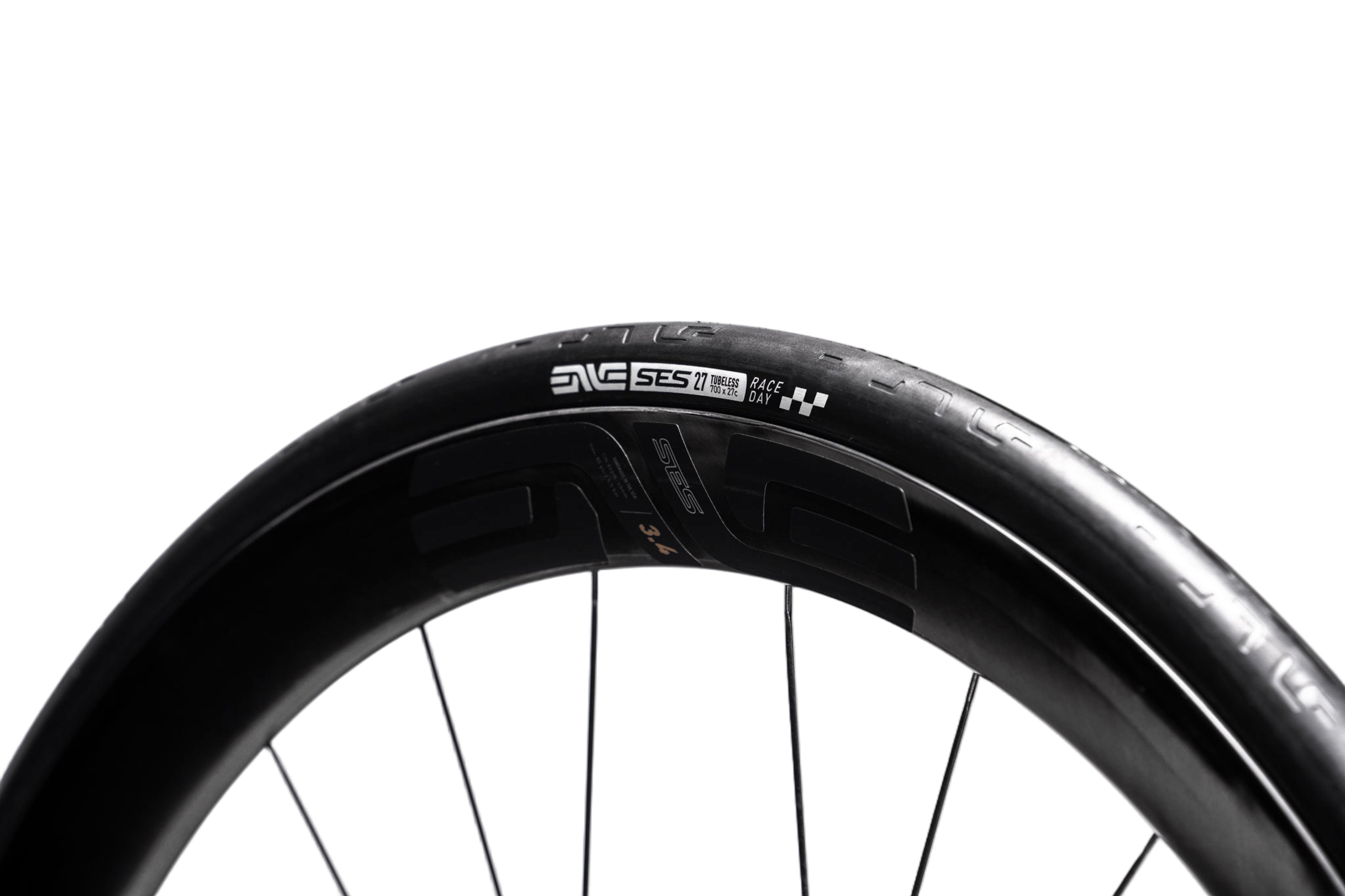 Close-up of ENVE SES Race Day tire tread pattern