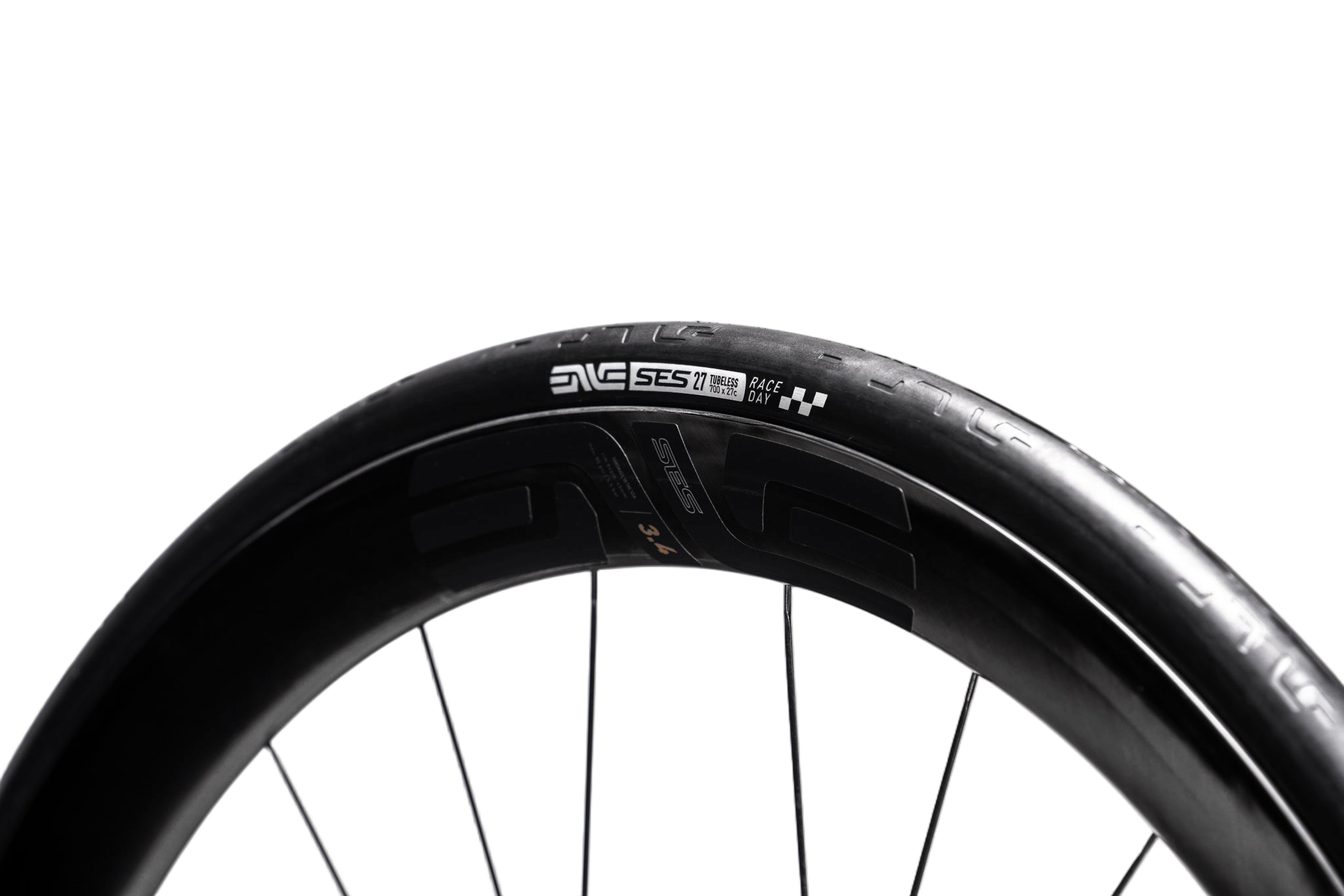 Close-up of ENVE SES Race Day tire tread pattern