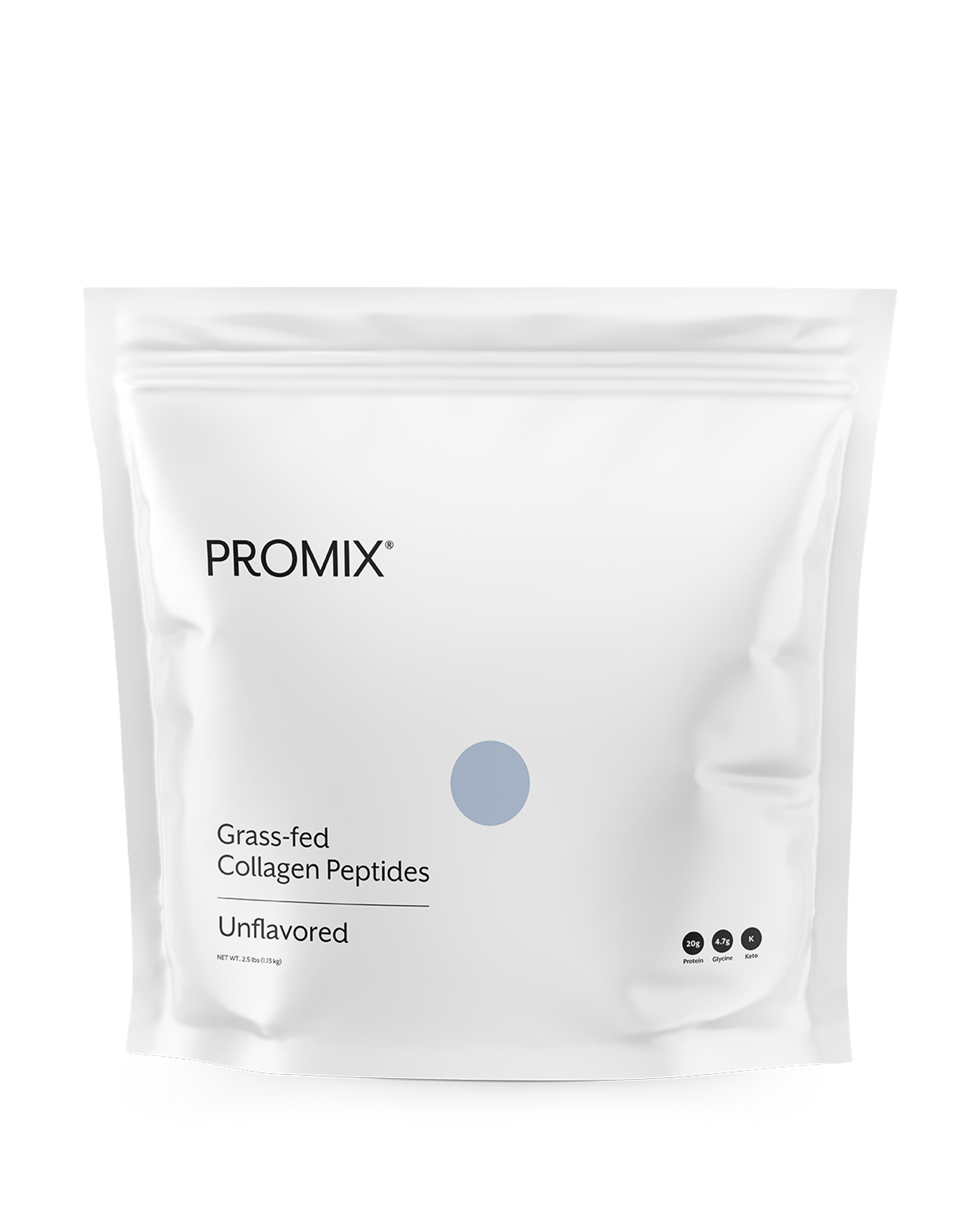 Bag of Promix unflavored collagen peptides powder