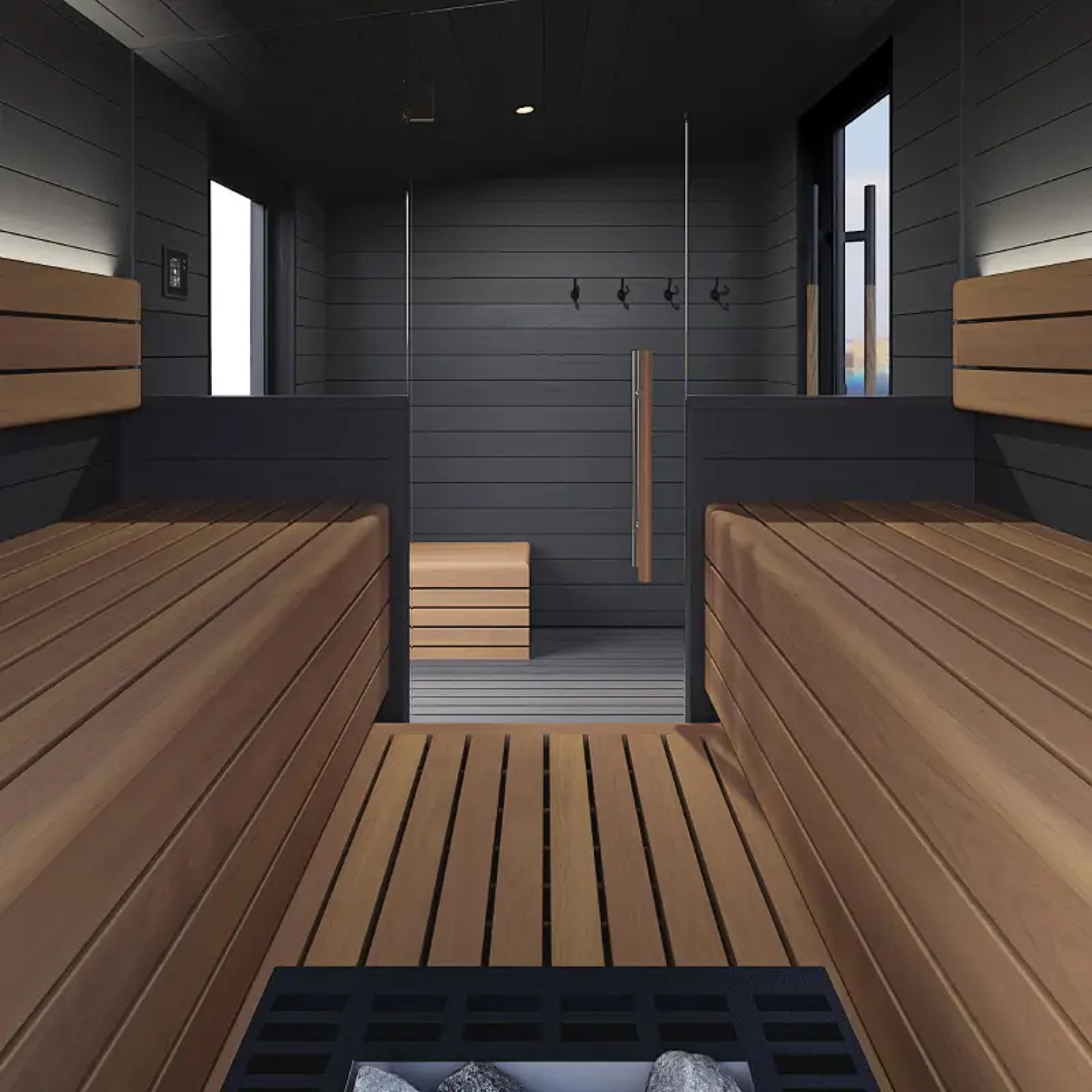 Auroom Terra Medium Outdoor Sauna by Auroom - Choice of Thermo-Pine Finish