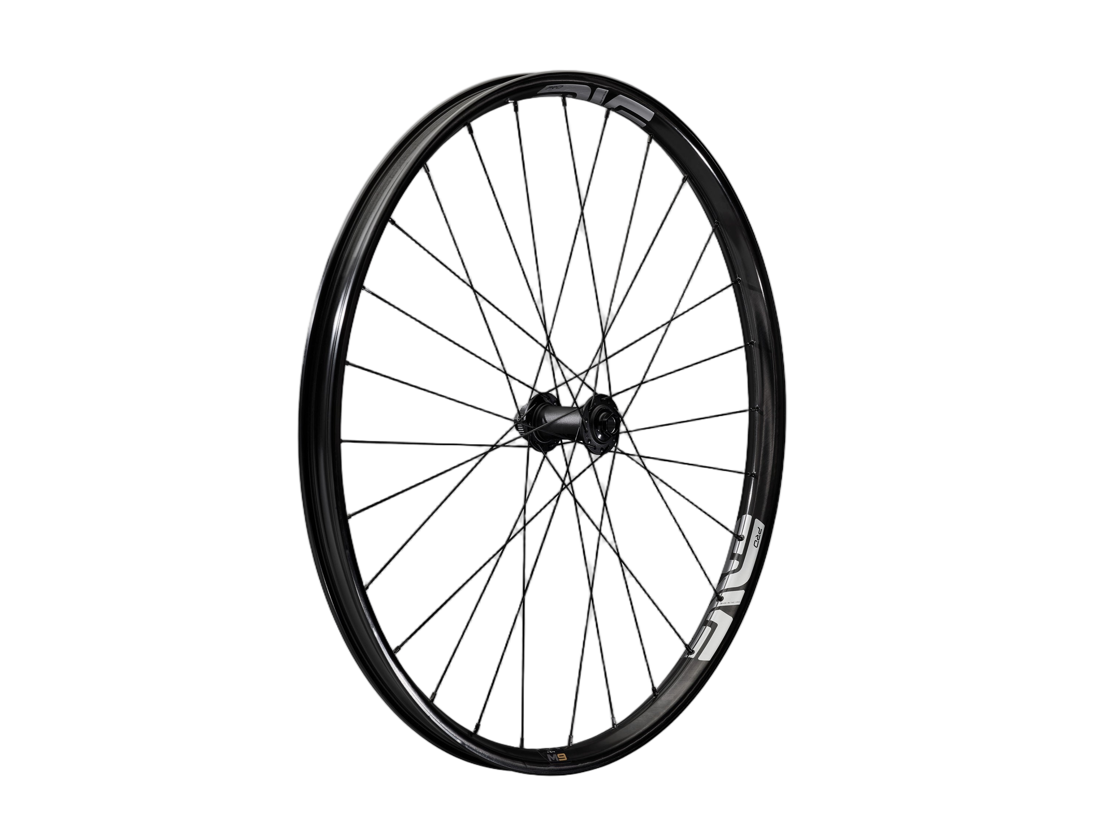 Front quarter view of ENVE M9 Pro mountain bike wheel