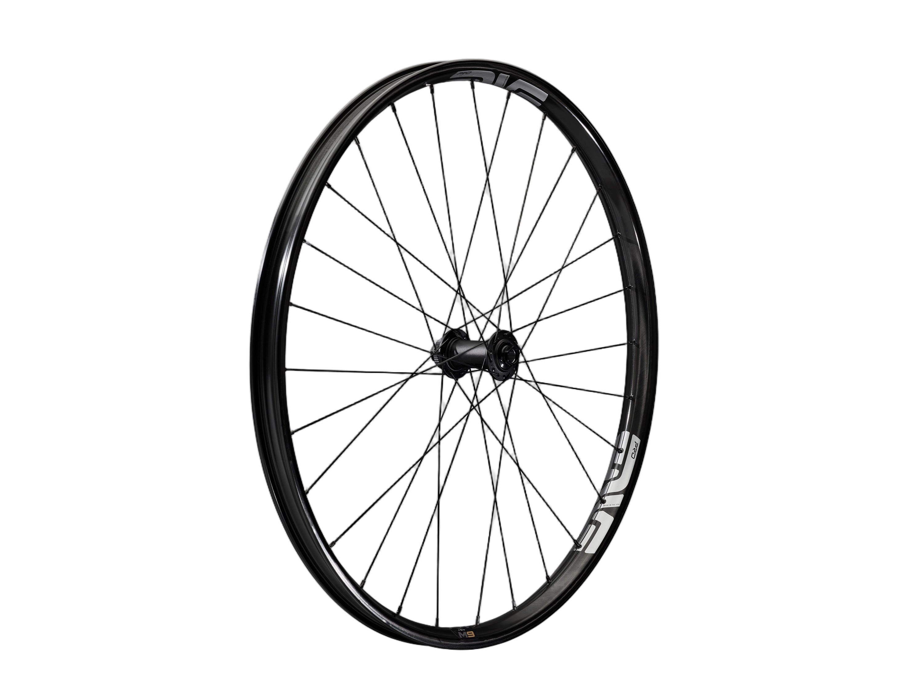 Front quarter view of ENVE M9 Pro mountain bike wheel
