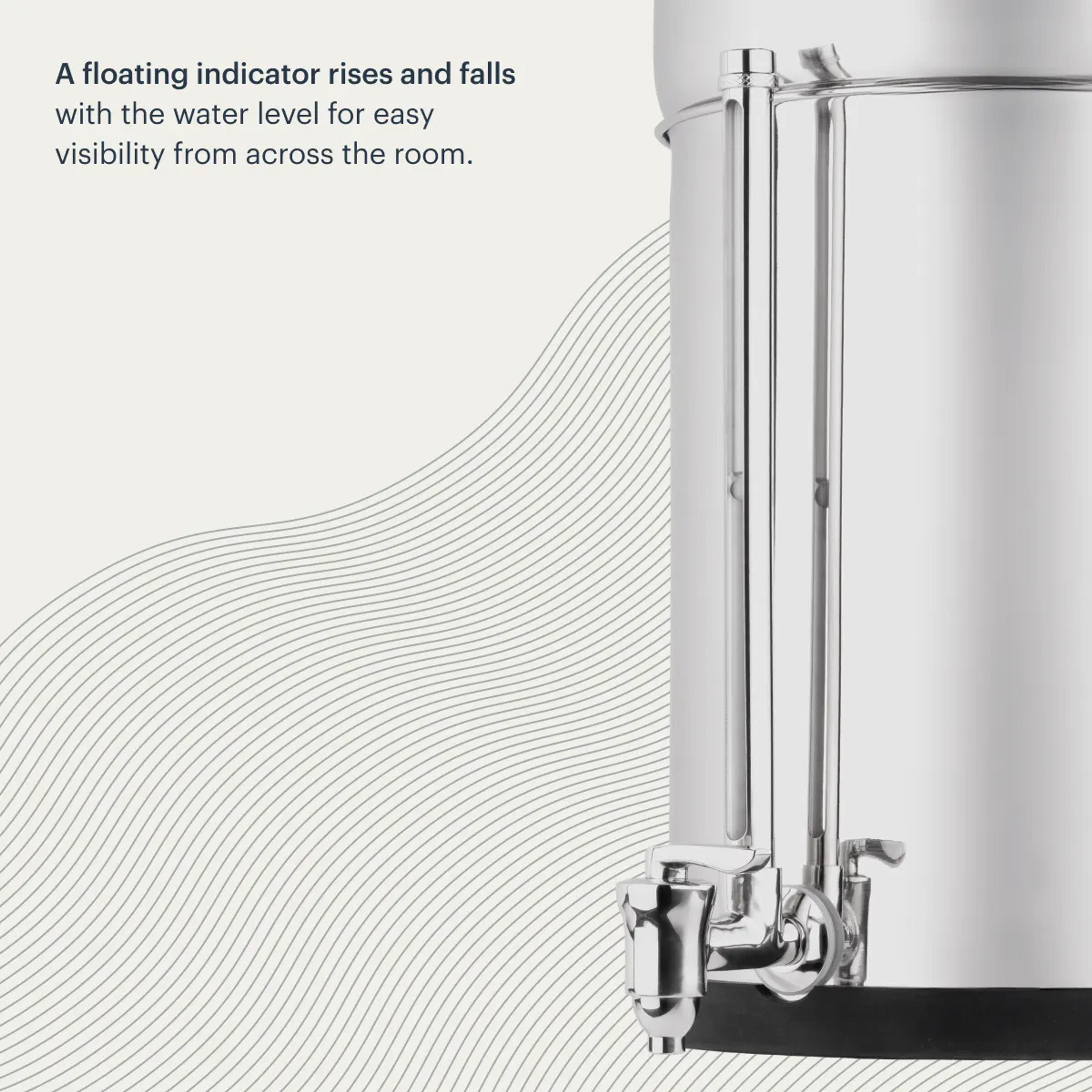 Water Level Spigot in Polished Stainless Steel