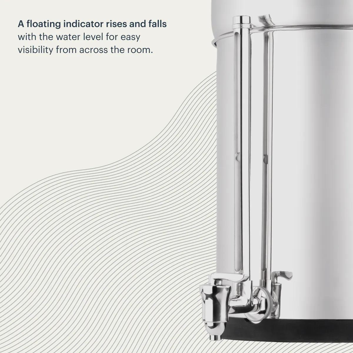 Water Level Spigot in Polished Stainless Steel