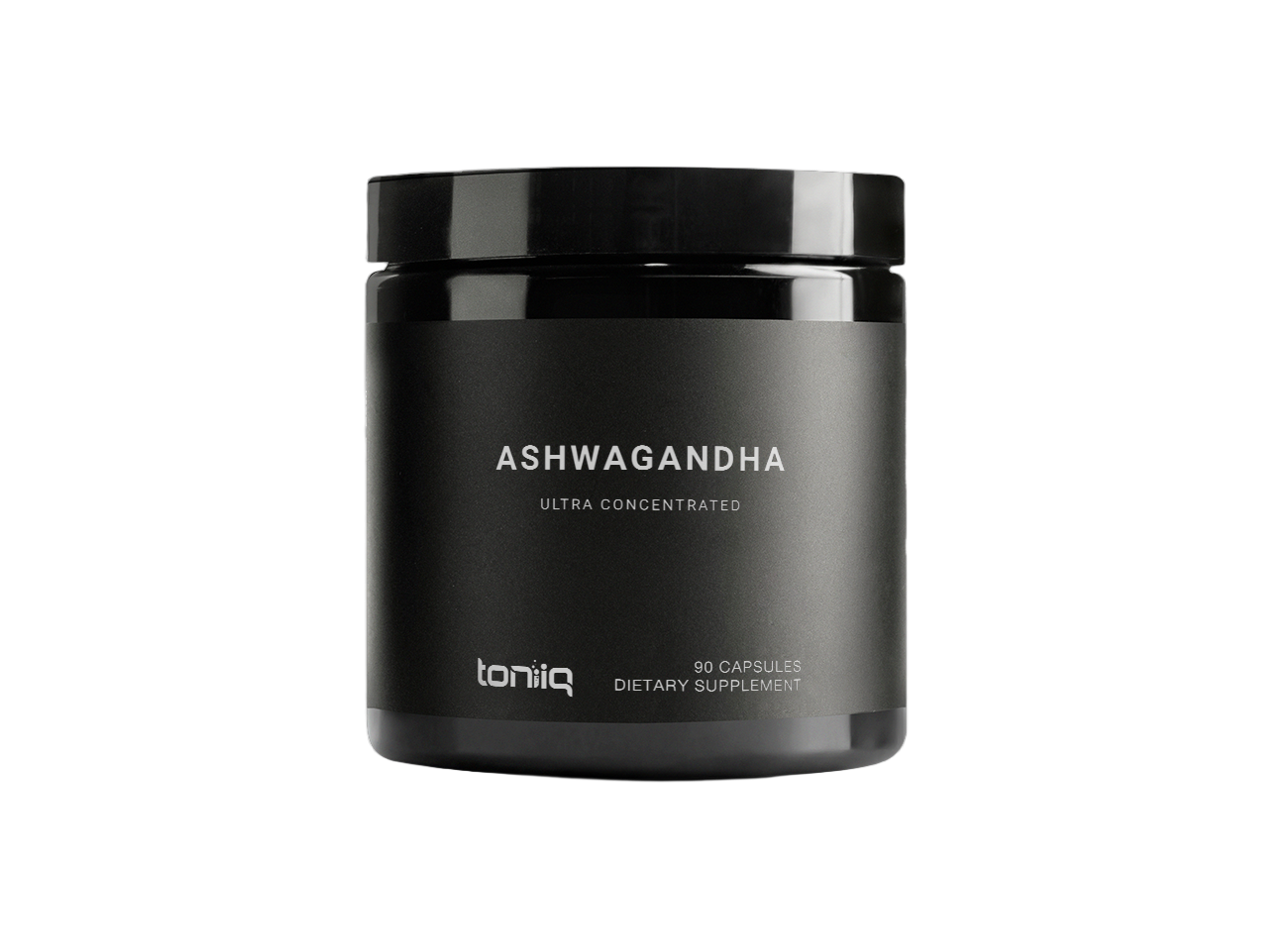 Bottle of Toniiq Ashwagandha 10% capsules, front label