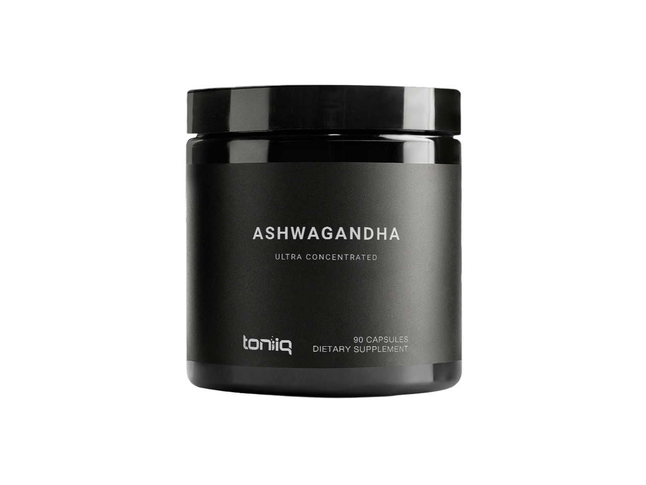 Bottle of Toniiq Ashwagandha 10% capsules, front label