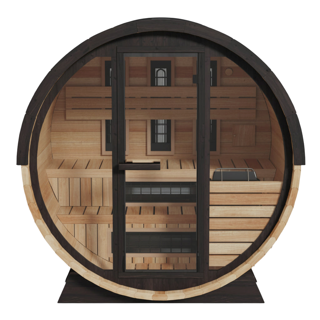Finnmark FD-7 infrared combination barrel sauna exterior view