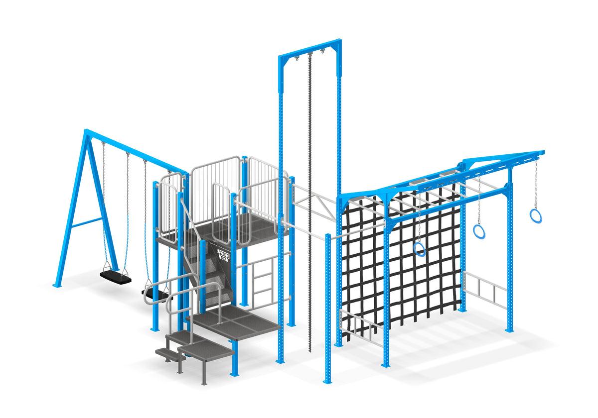 Product image for Obstacle Course Swing Set in Azure Blue