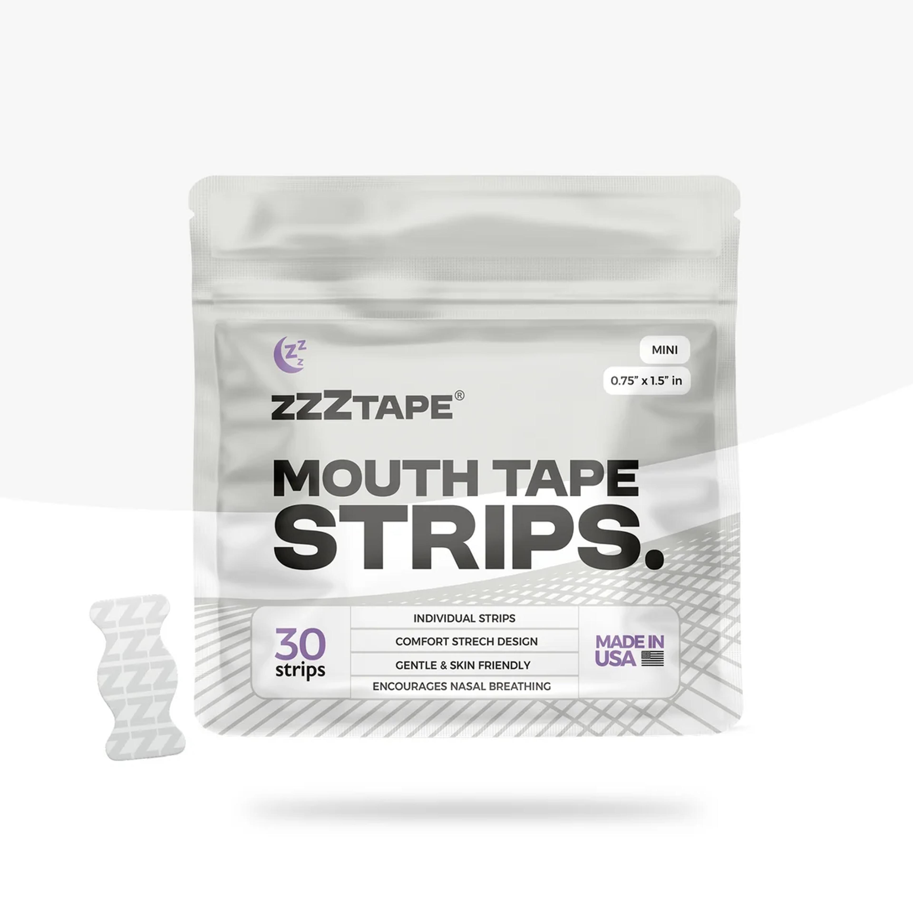 Product image for ZzzTape - Mouth Tape in Mini Strips / White Noise / 1 Month Supply - Try us out 🤐