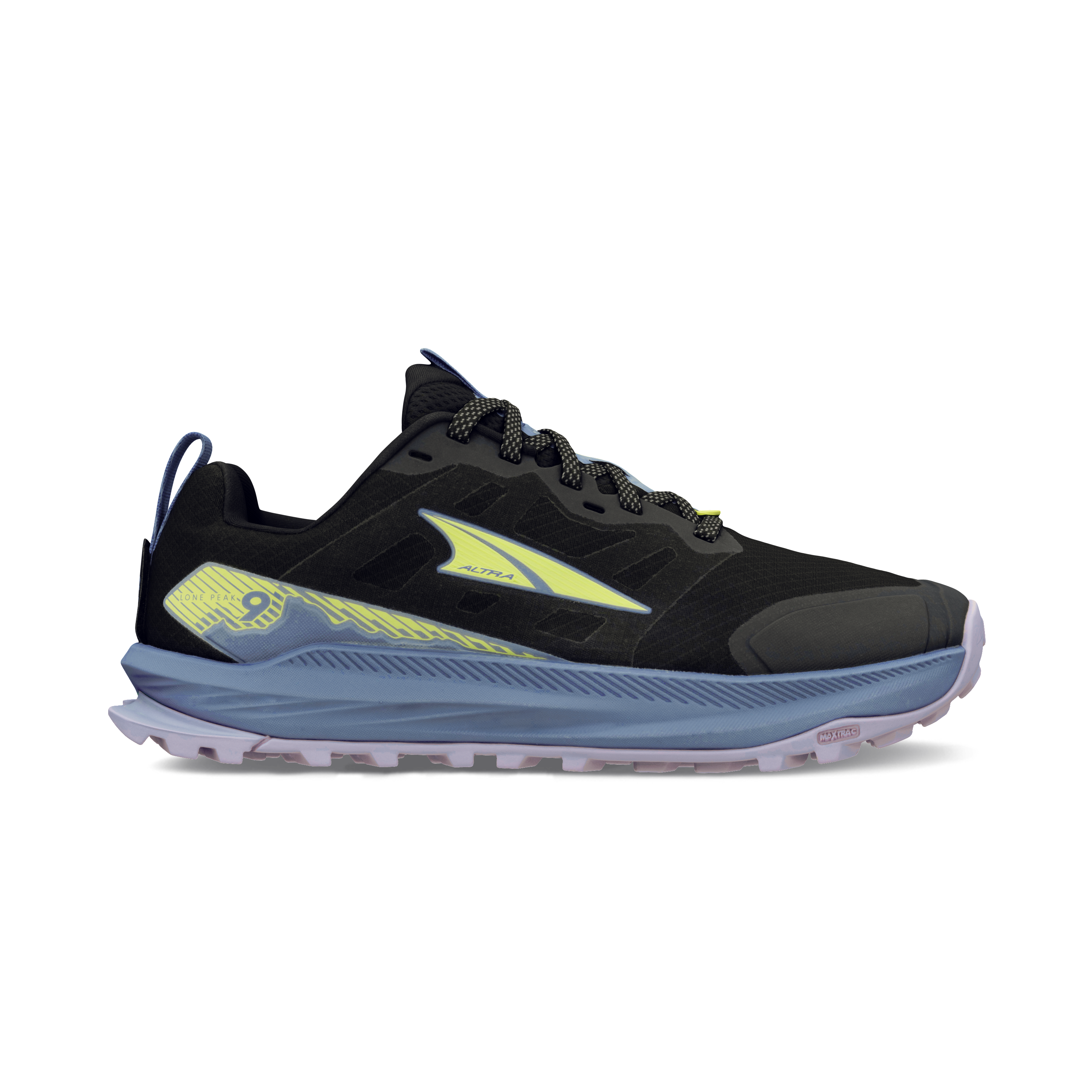 Women's Altra Lone Peak 9 trail shoe, side view