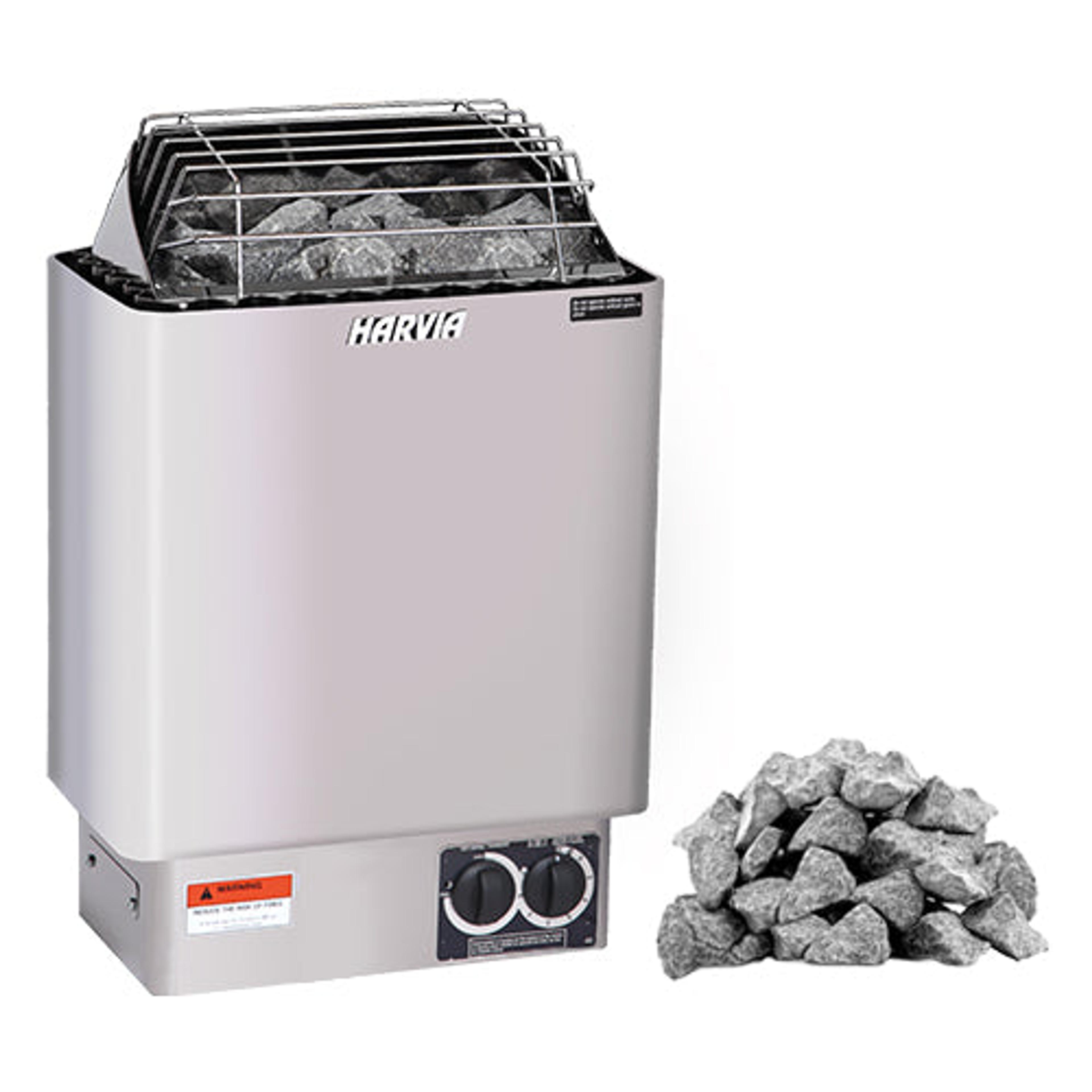 Product image for Harvia KIP80B 8kW 240V Electric Sauna Heater With Built-In Controls Package in Stainless Steel