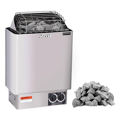 Product image for Harvia KIP80B 8kW 240V Electric Sauna Heater With Built-In Controls Package in Stainless Steel