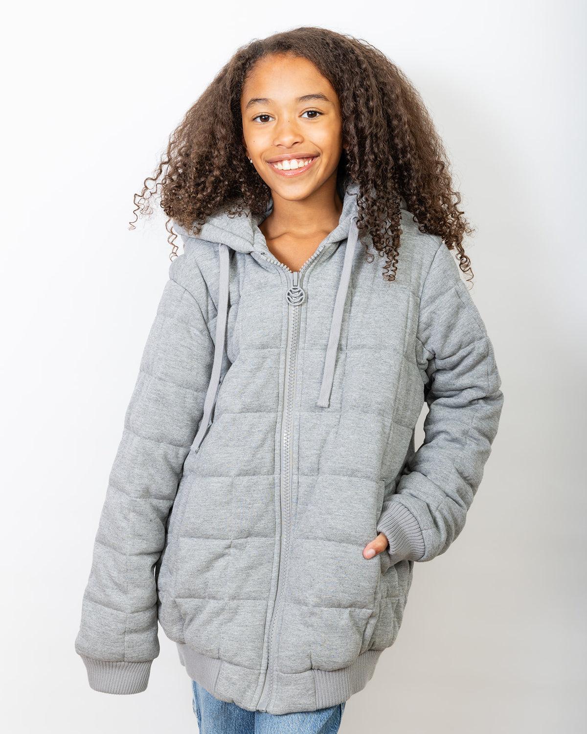 Thera 10 lb Weighted Hoodie in Soothing Grey