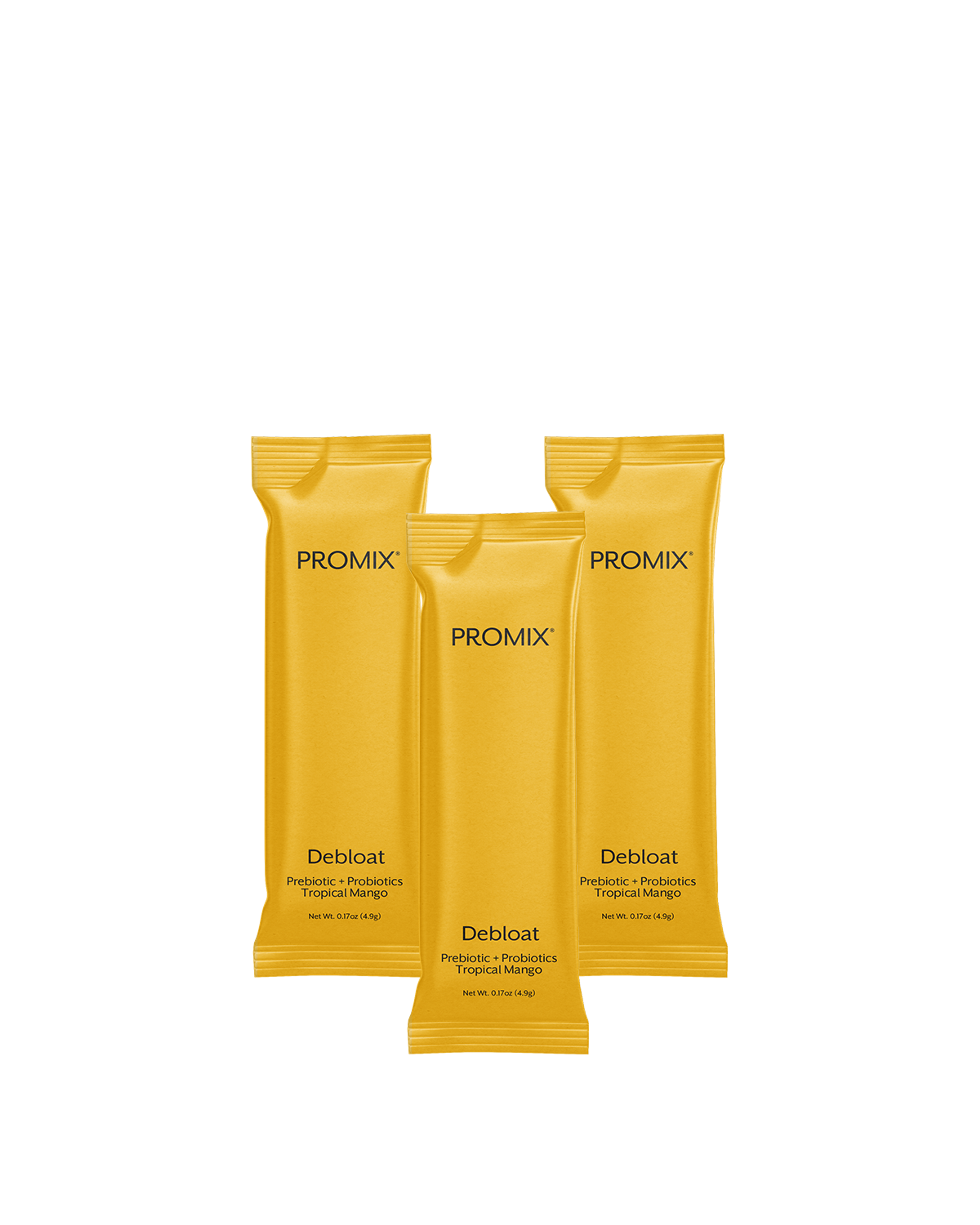 Single-serve tropical mango debloat probiotic stick packet