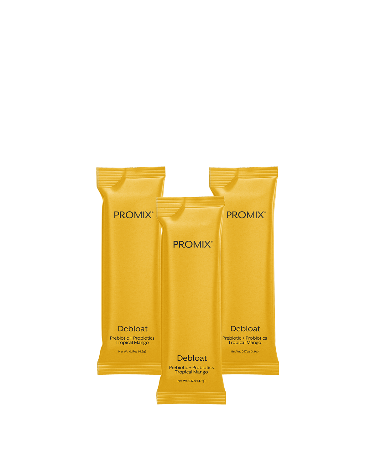 Single-serve tropical mango debloat probiotic stick packet