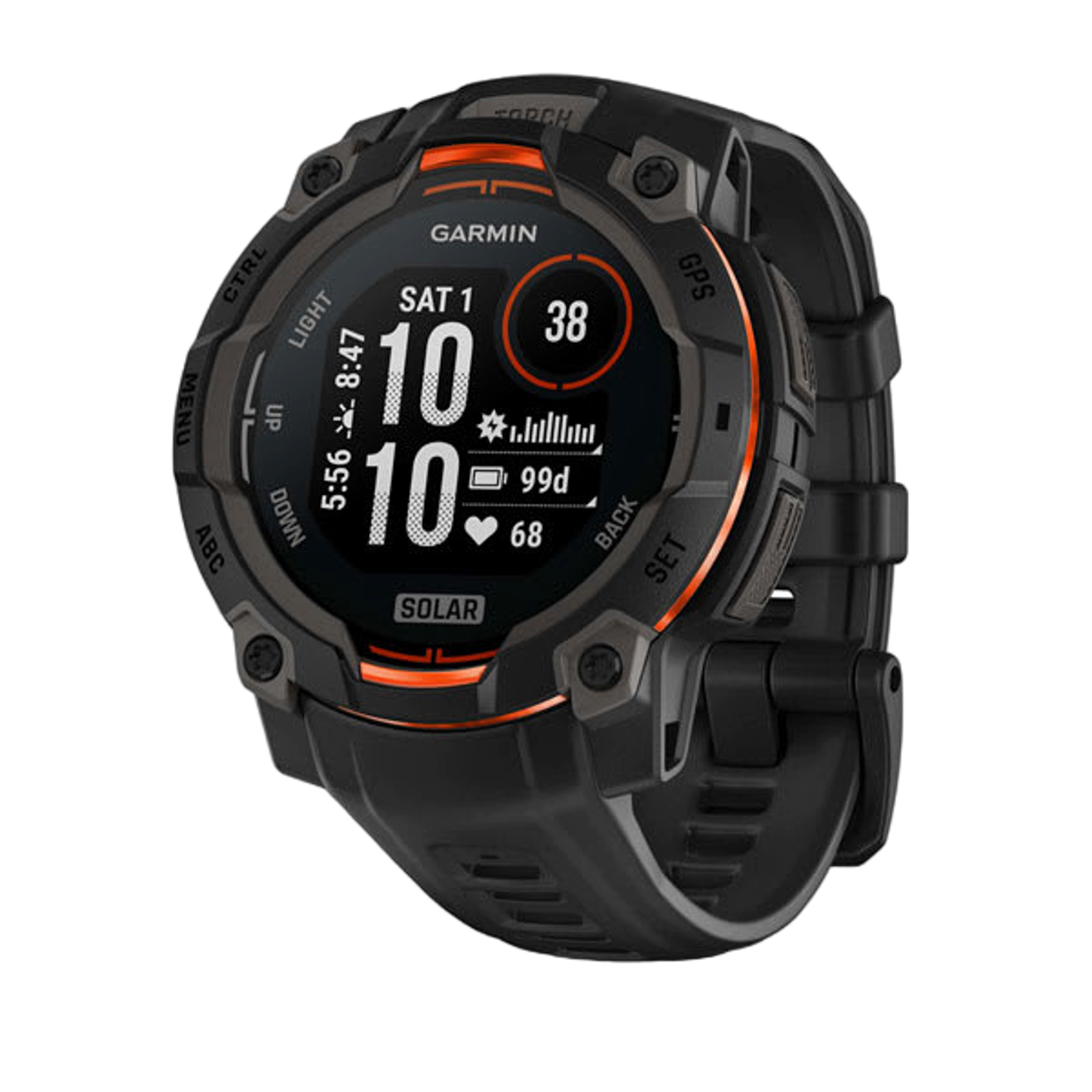 Garmin Instinct 3 smartwatch in black with black band