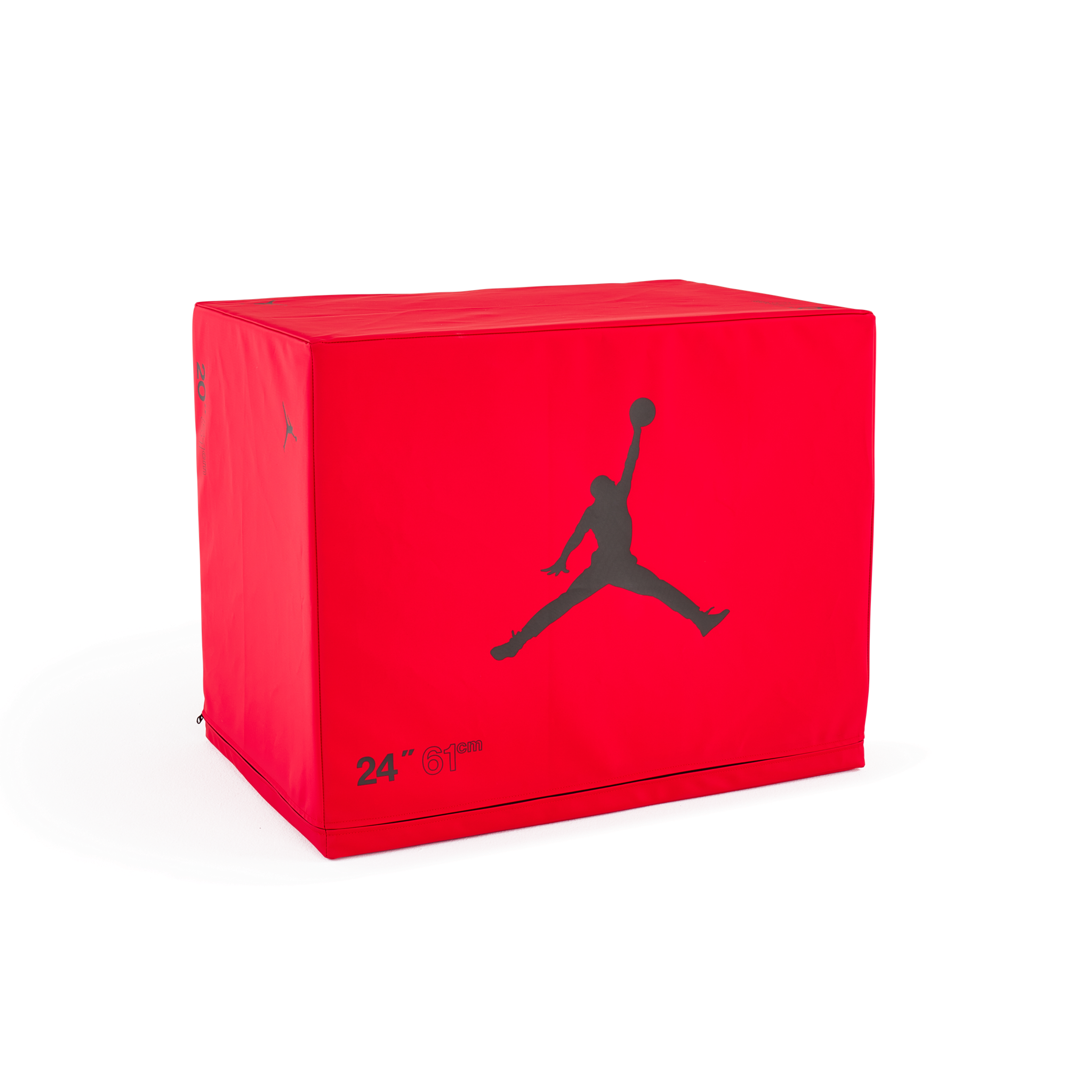 Red plyo box with black Jumpman logo on face