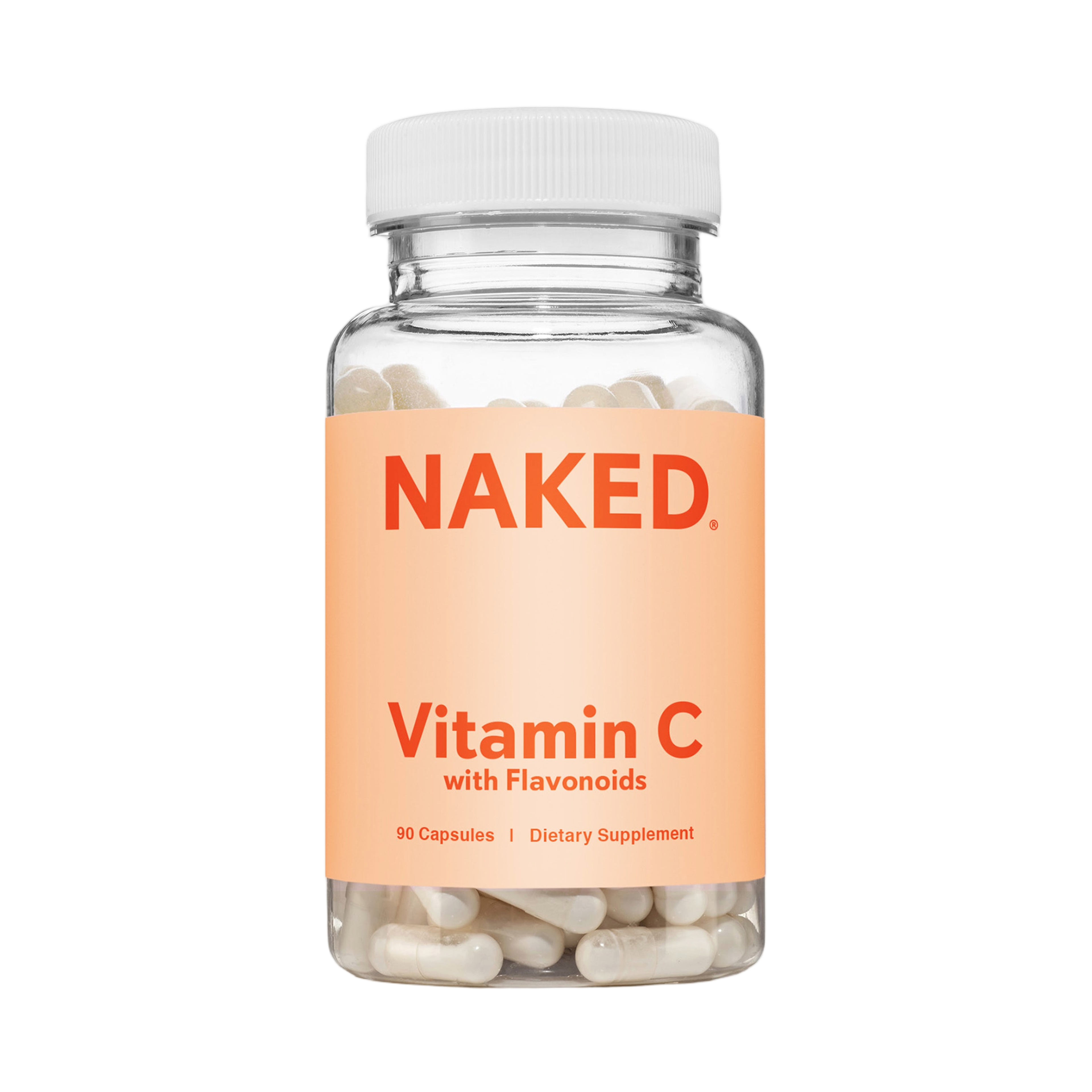 Bottle of Vitamin C capsules with bioflavonoids
