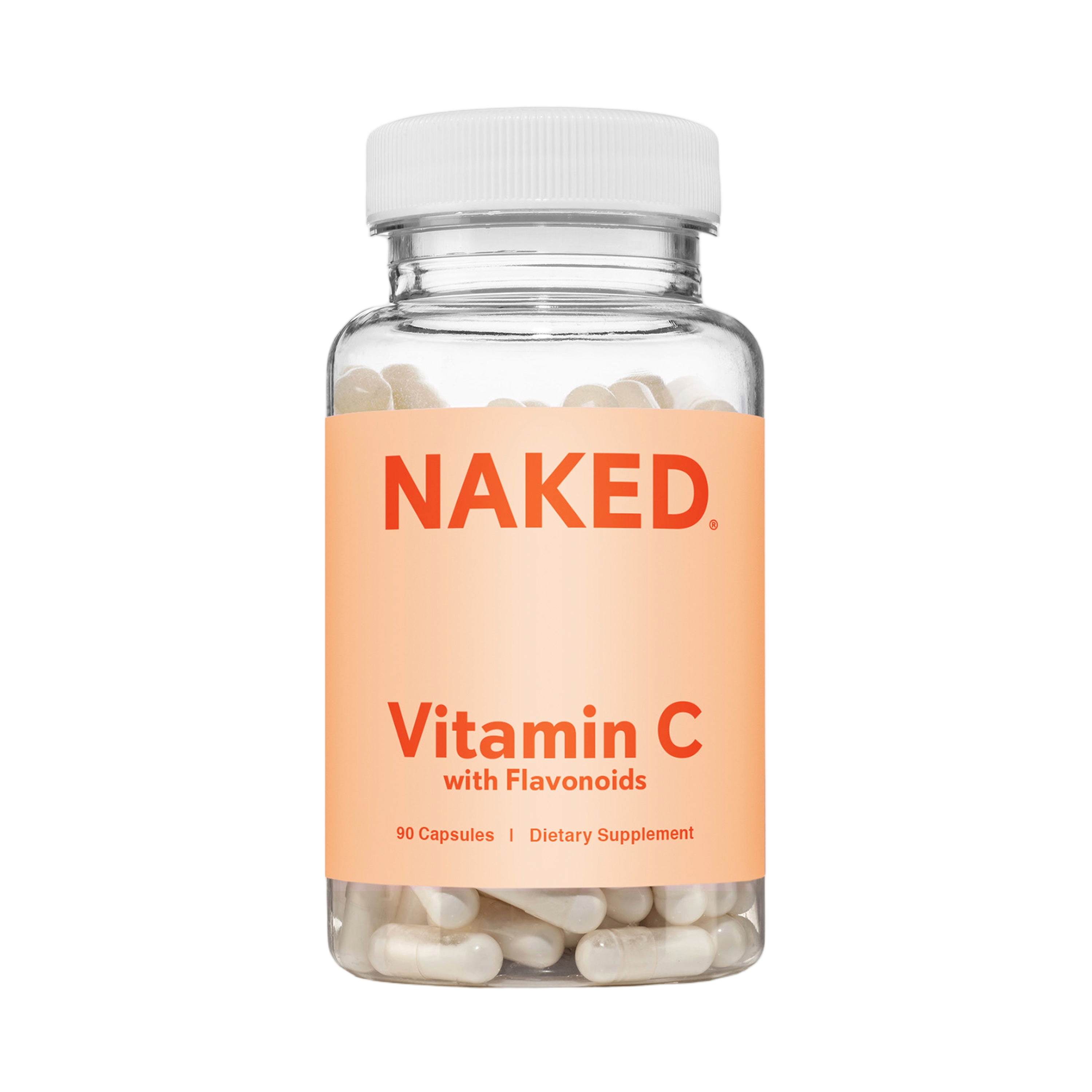 Bottle of Vitamin C capsules with bioflavonoids