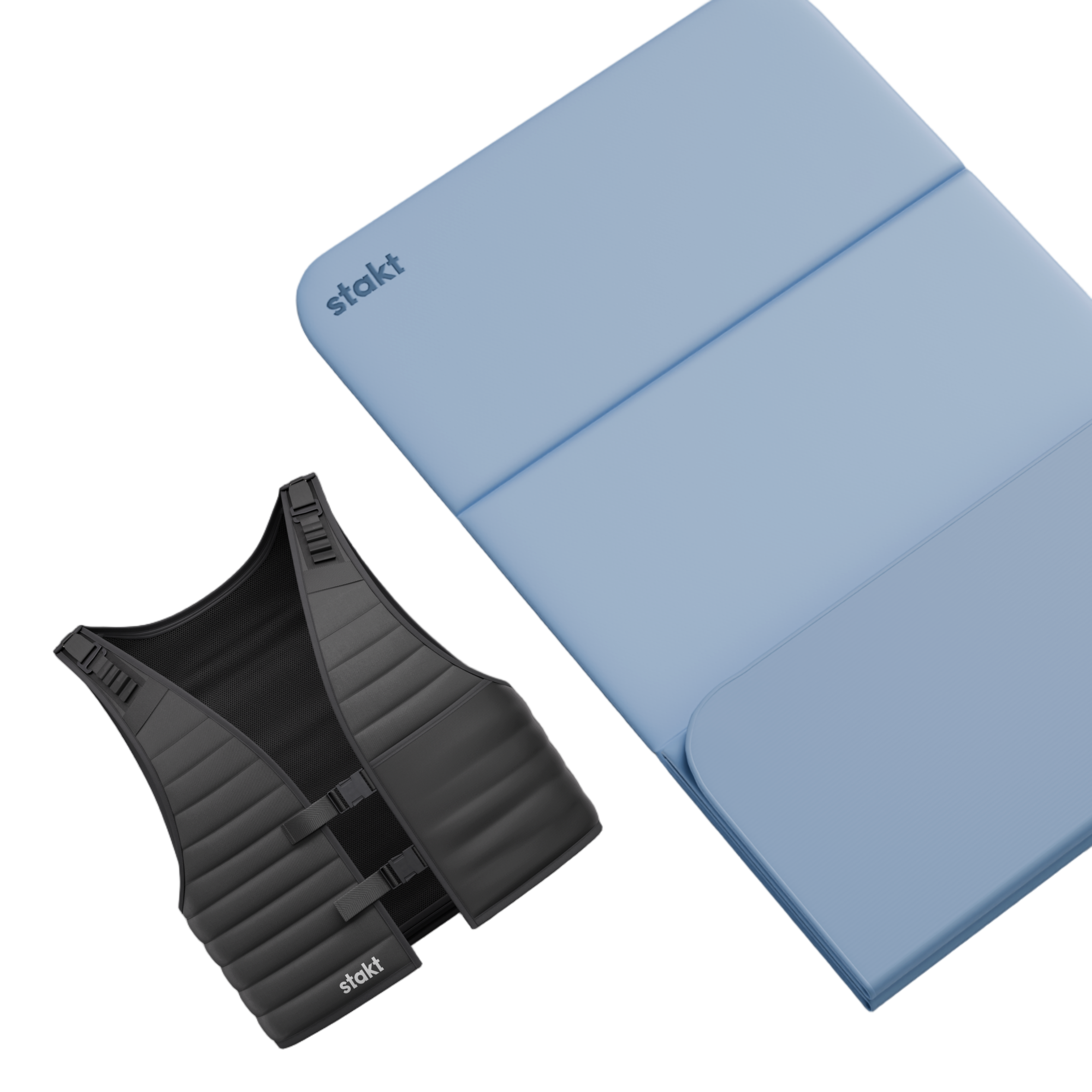 Stakt Walk & Stretch Set product with folded raised mat