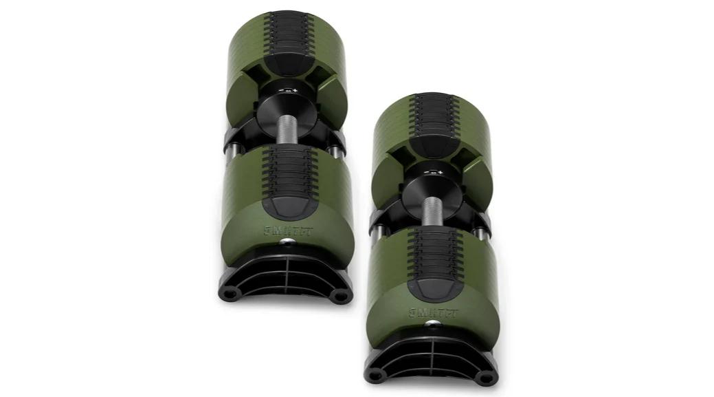 SMRTFT NÜOBELL 80lb Adjustable Dumbbells in Tactical Green