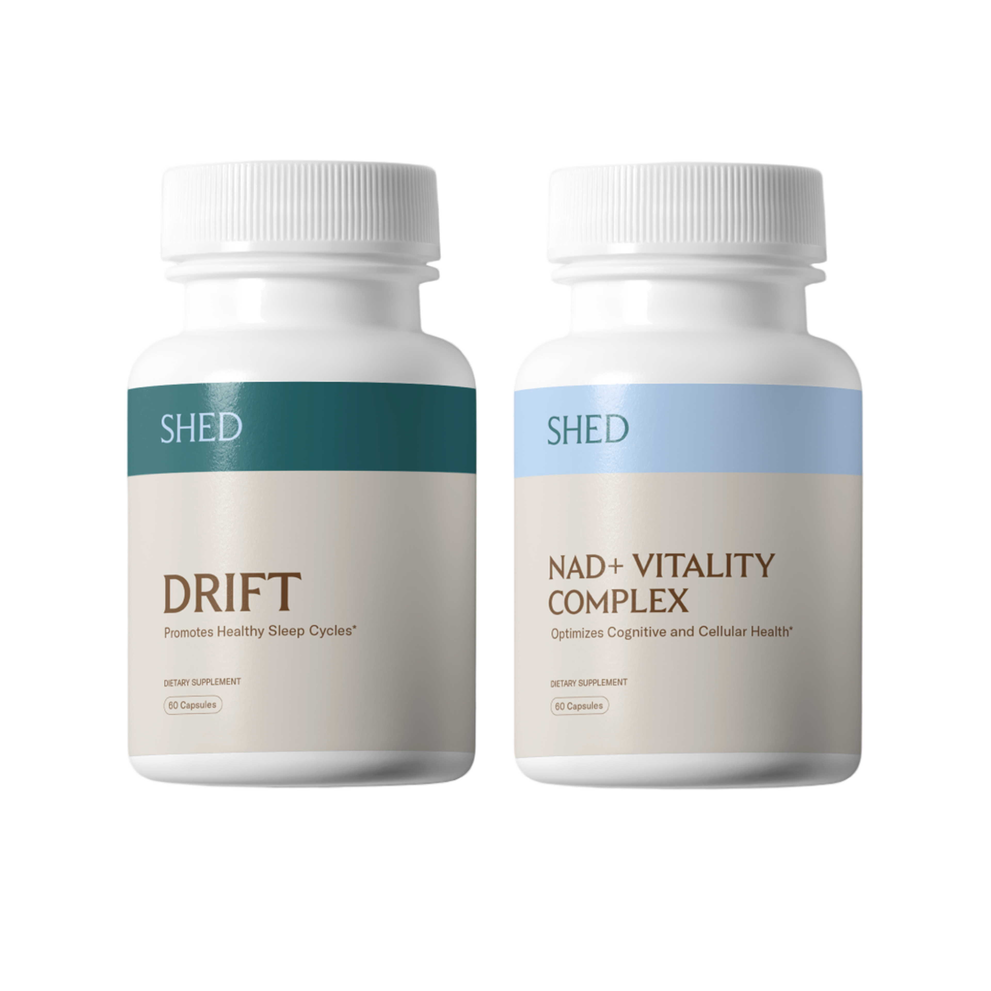 Longevity Bundle package with NAD+ Vitality Complex and Drift supplements