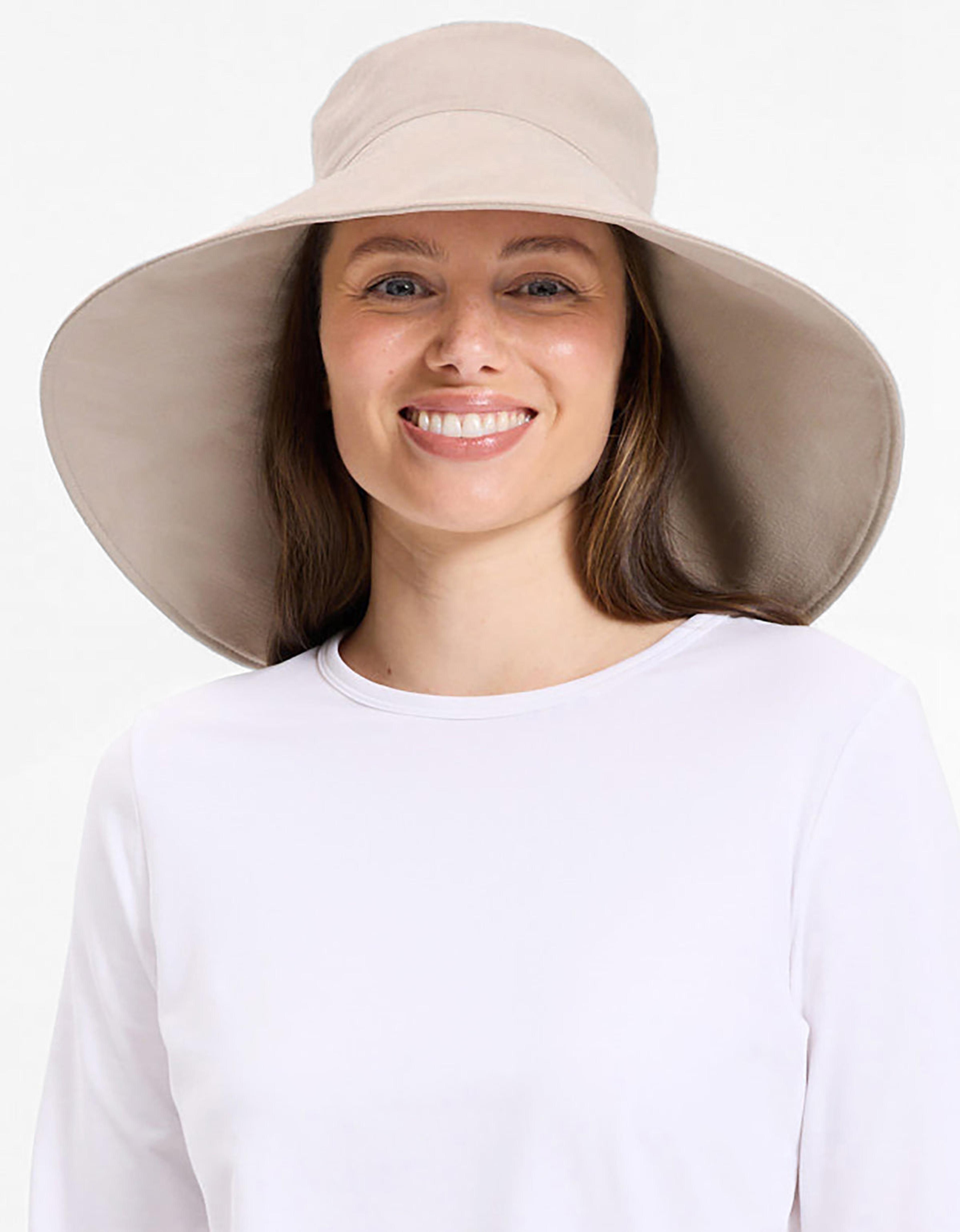 Ultra Wide Cotton Linen Hat UPF 50+ in Natural