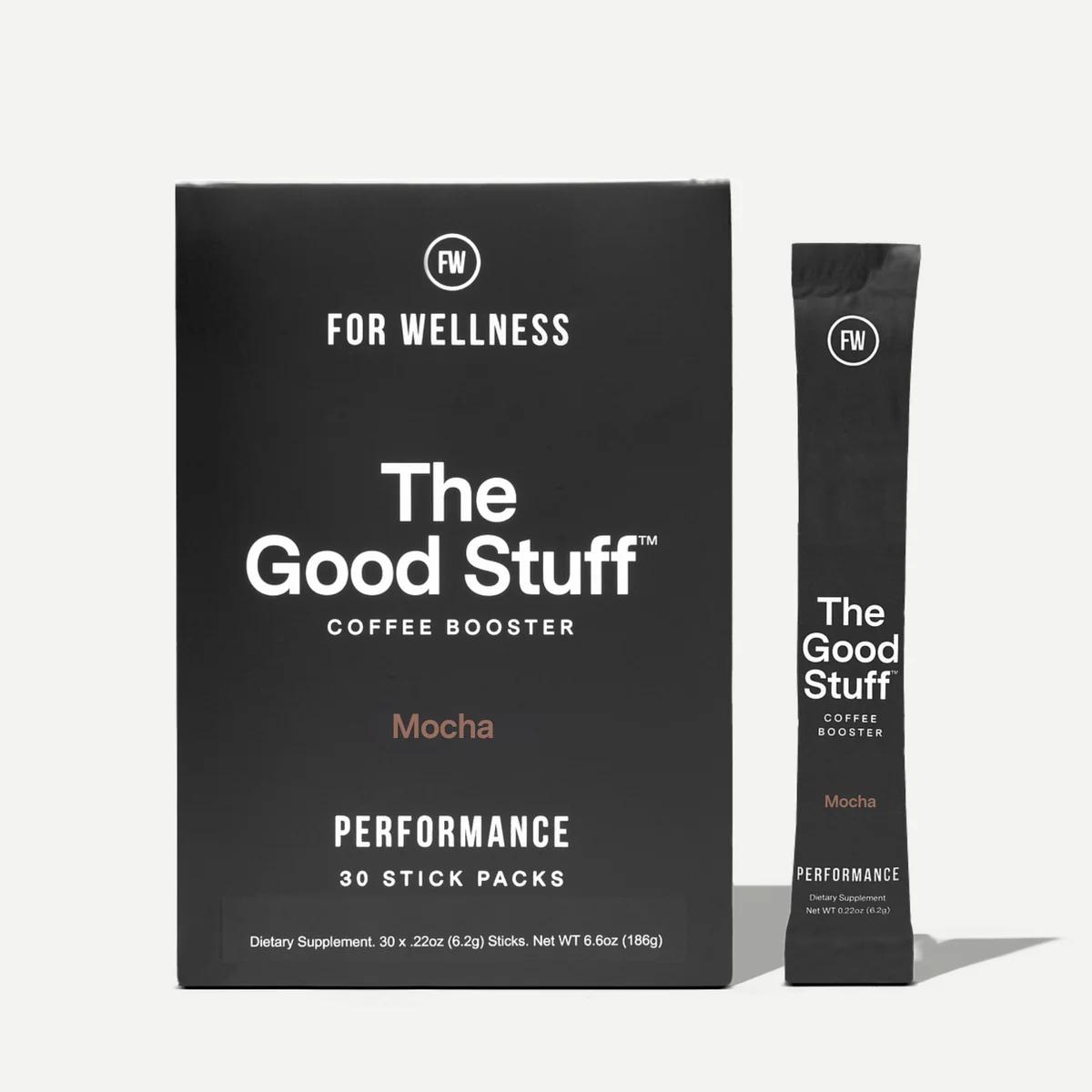 Product image for The Good Stuff Functional Coffee Booster Travel Sticks - Vanilla / 30-Day Supply in Mocha