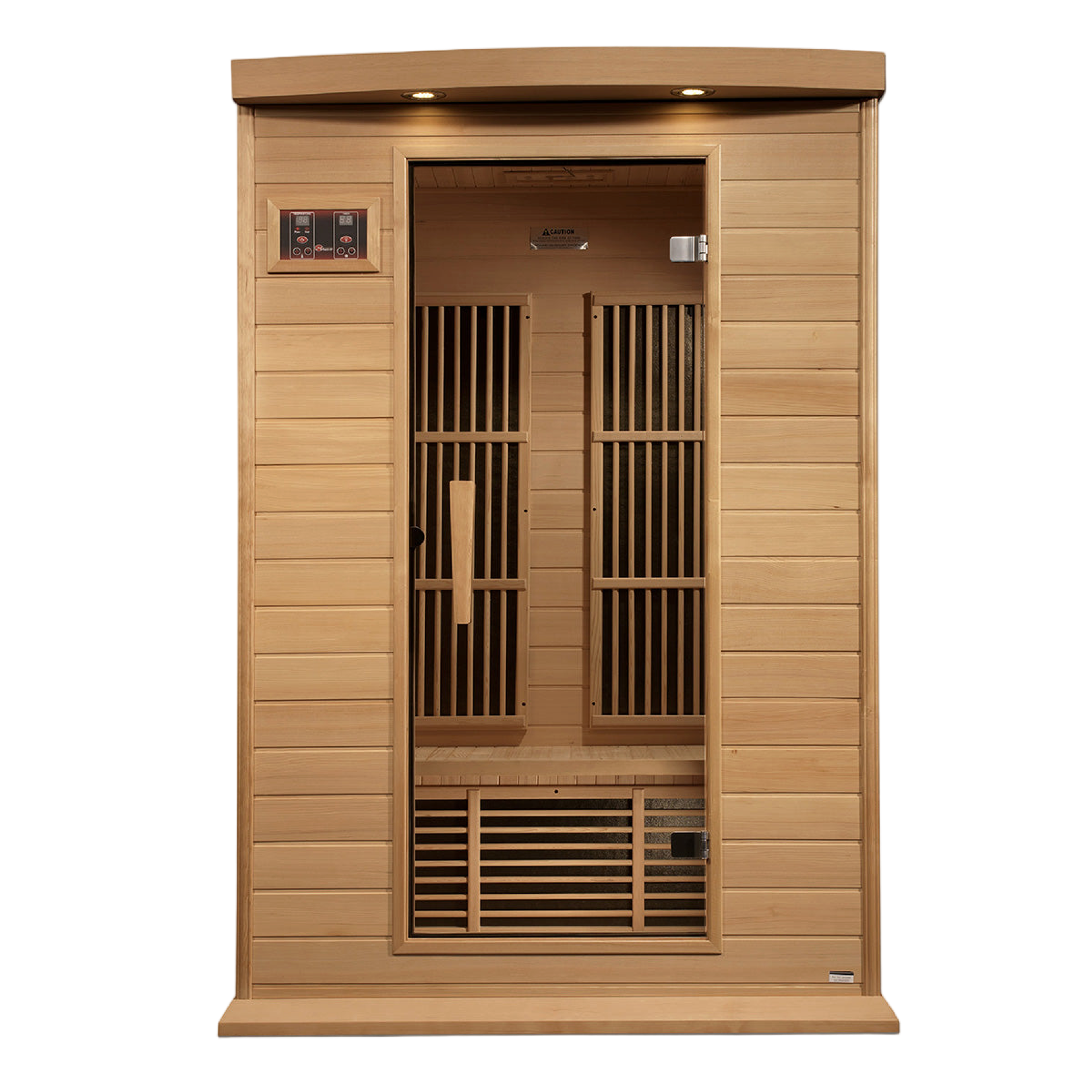Golden Designs Maxxus 2-person infrared sauna with hemlock wood exterior