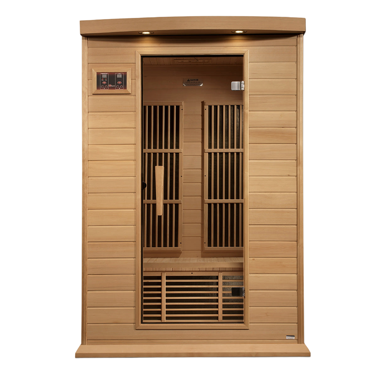 Golden Designs Maxxus 2-person infrared sauna with hemlock wood exterior