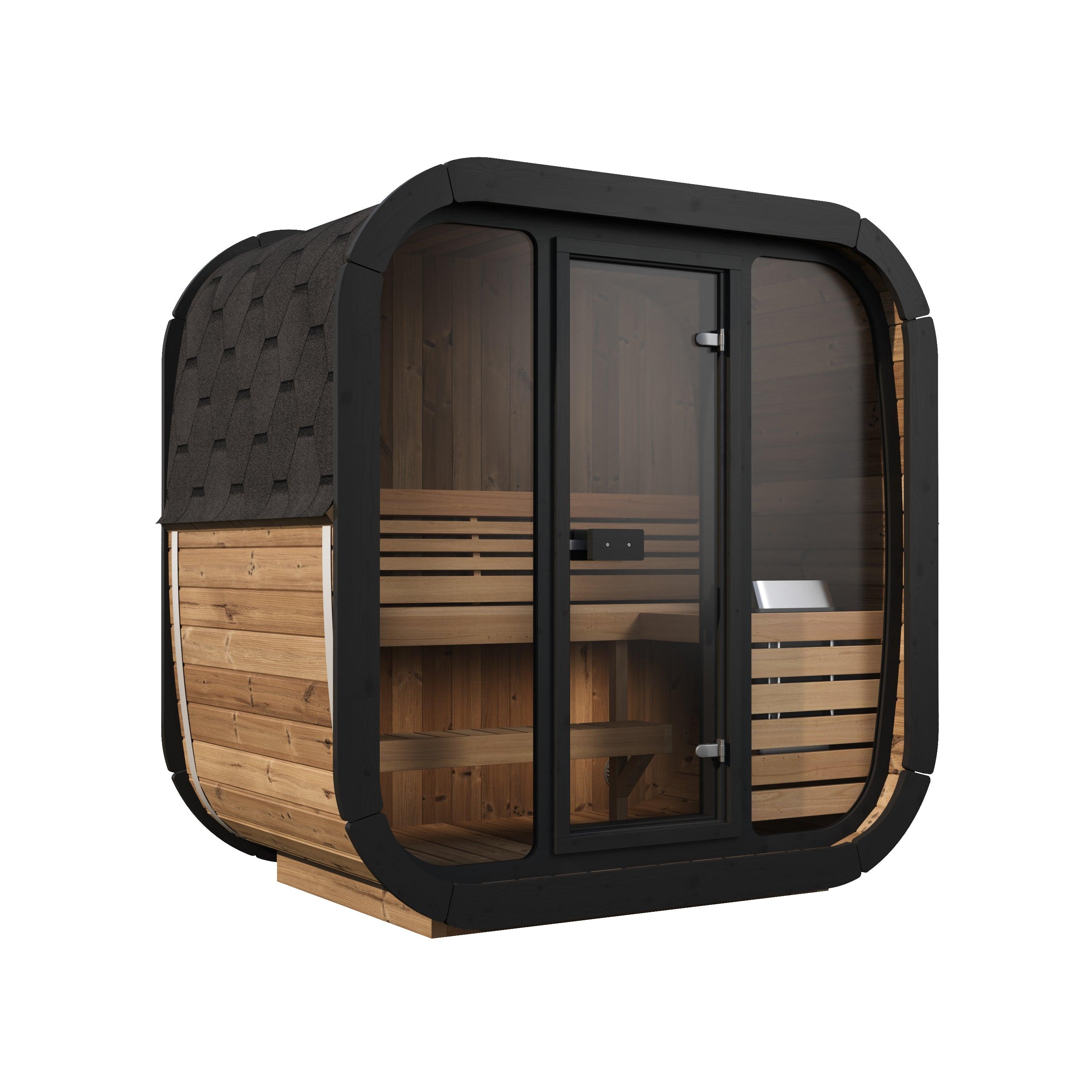 SaunaLife CL4G Cube Series 3-person Outdoor Sauna Natural Finish